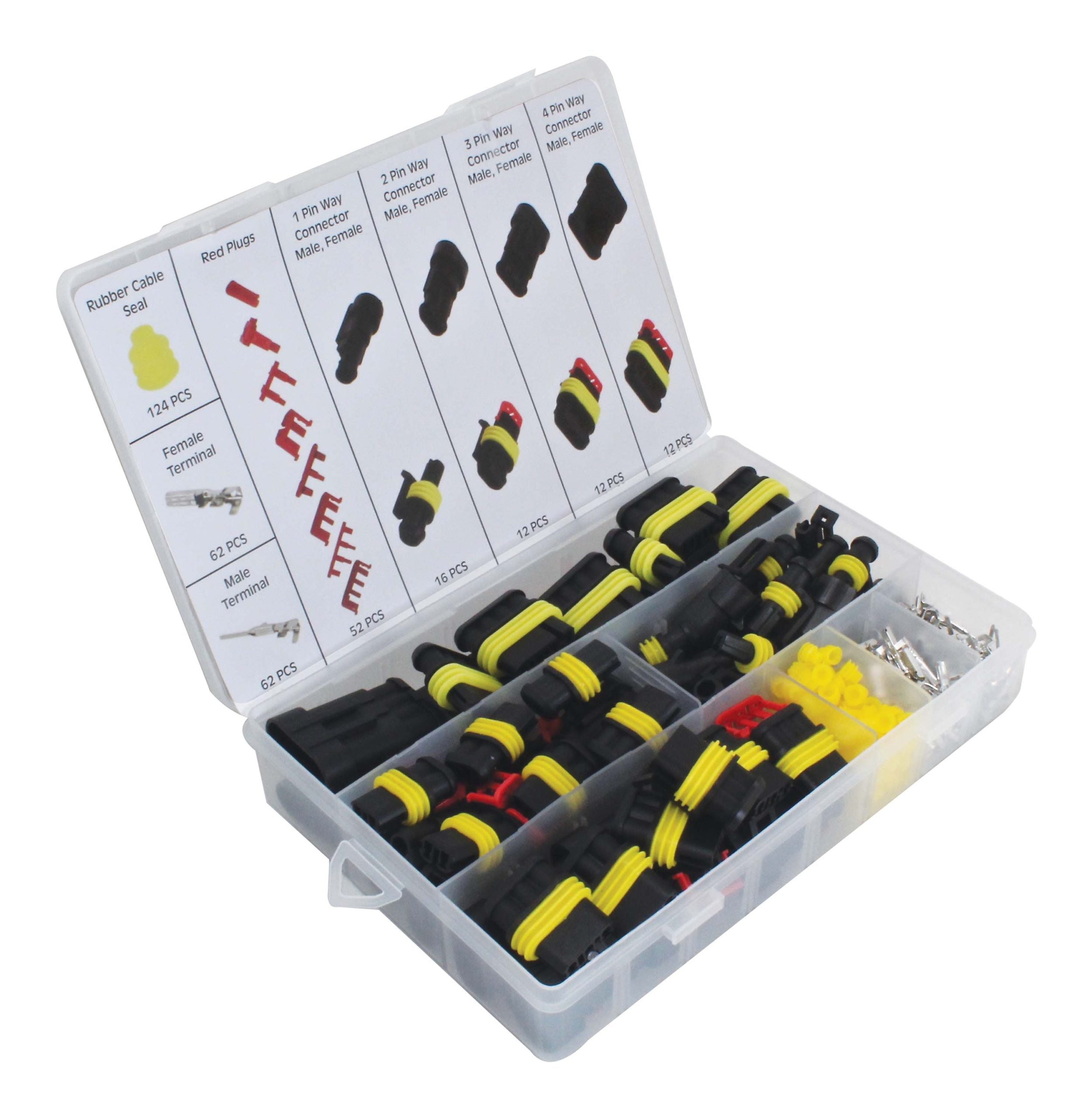 Set 325 connettori elettrici, terminali elettrici kit, connettori a crimpare per cavi ad anello con cavo a forcella a crimpare, terminale isolato