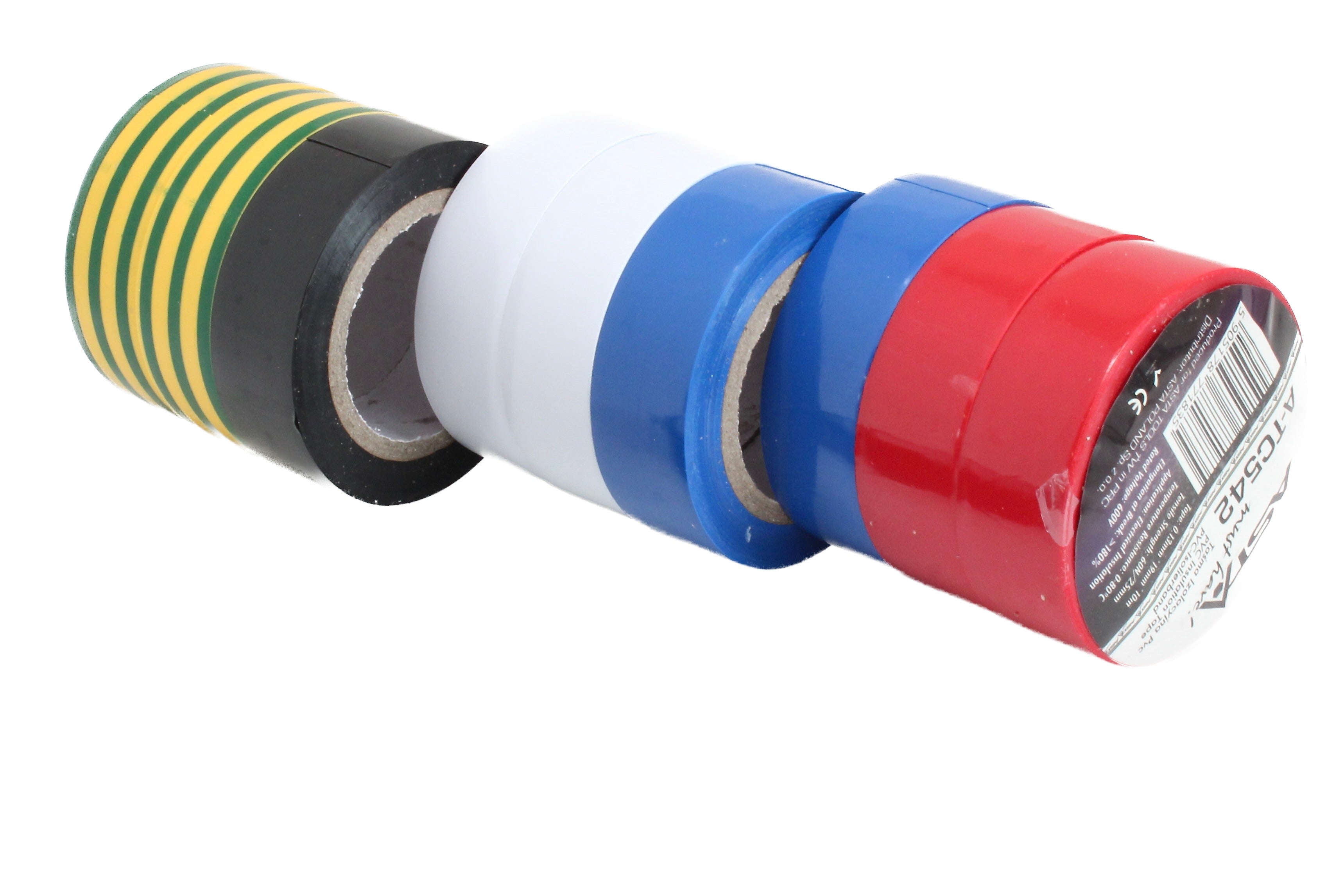 Nastri isolanti adesivi in pvc plastificato, 10 rotoli nastro isolante elettrico, nastro adesivo, set/assortimento di colori, 19 mm