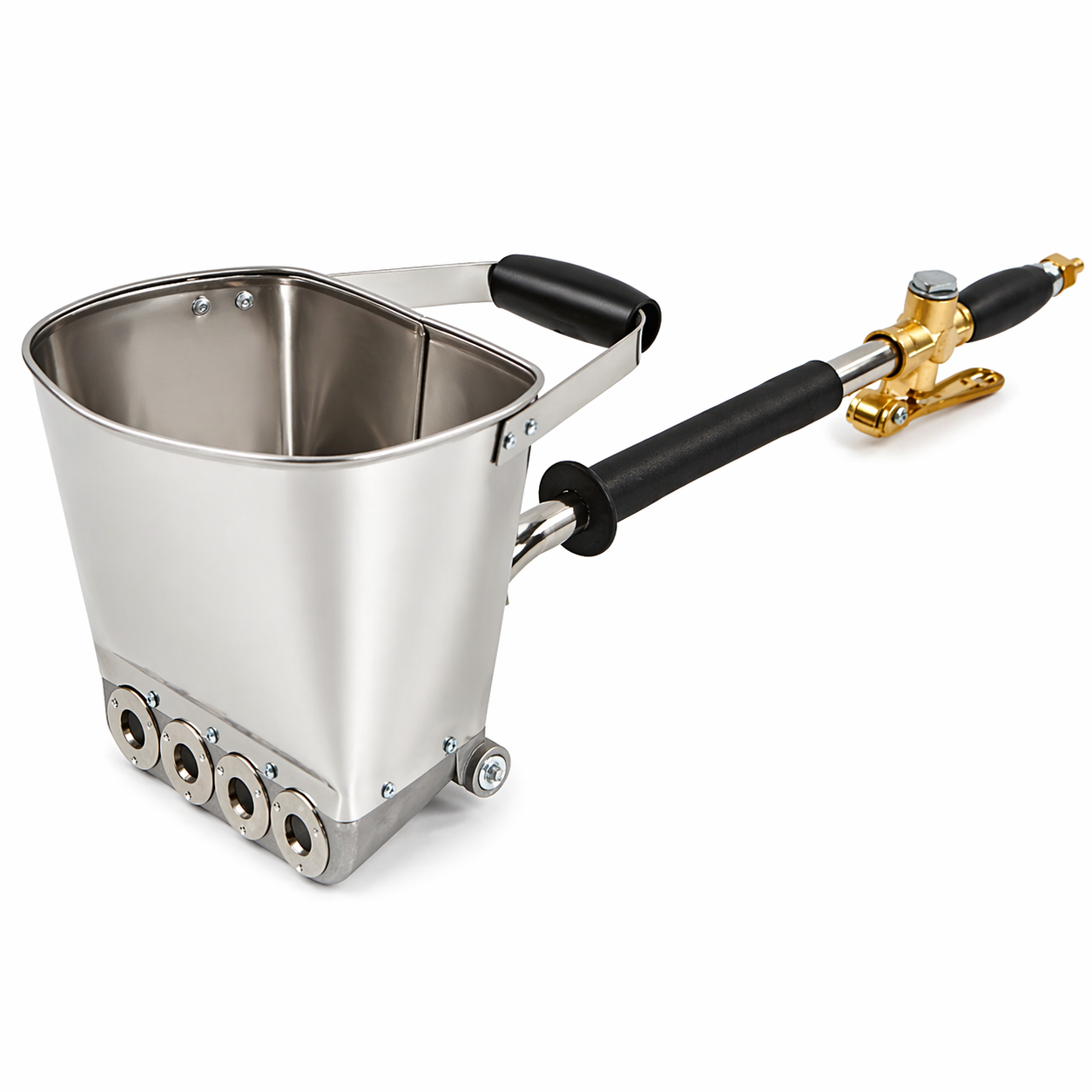 Pistola a spruzzo, pistola a spruzzo mortaio professionale, sprayer pistola intonacatrice, pistola per cemento, macchina per intonaco con fori, spruzzatore per cemento, gesso e calce per pittura murale e ristrutturazione, in acciaio inox Gebo