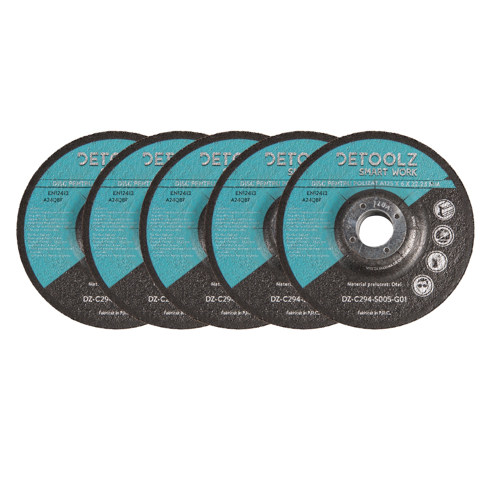 Set 5 dischi abrasivi da taglio metallo 125 x 22,2 mm, dischi da taglio, metallo acciaio inox per smerigliatrice angolare, dischi smerigliatrici, disco flessibili e resistenti, spessore 6 mm Detoolz