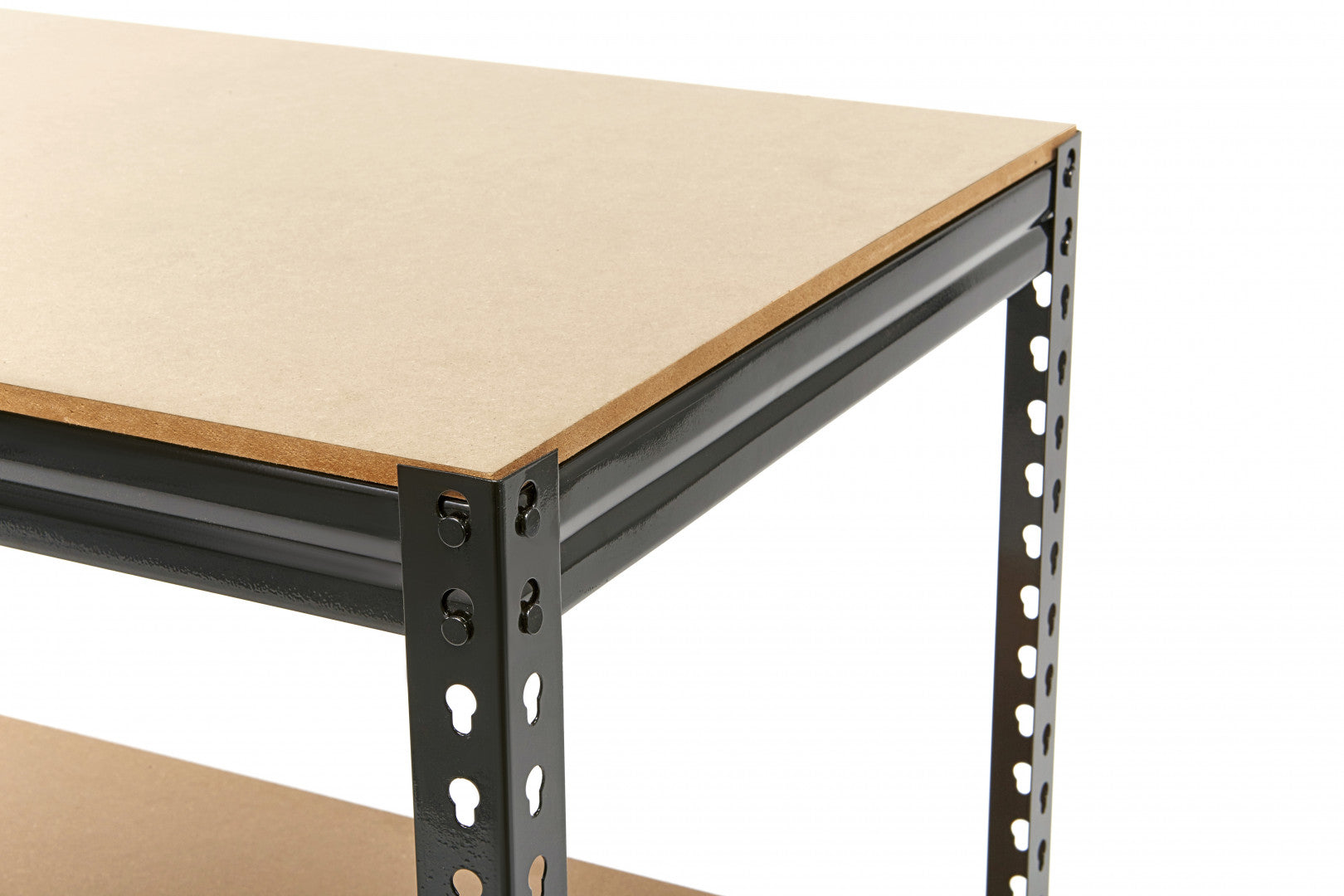 Banco da lavoro per officina garage e fai-da-te 120 cm in acciaio super resistente nero