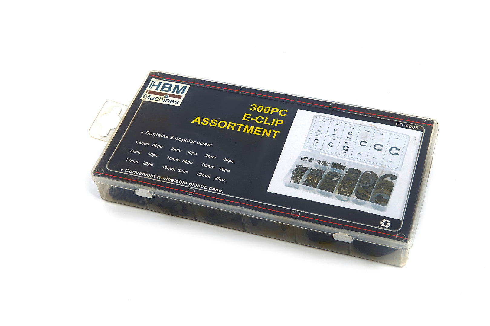 Set di 300 ritenzione E-clip, anello di fissaggio interno ed esterno, kit di anelli a scatto E-clip, 300 pezzi