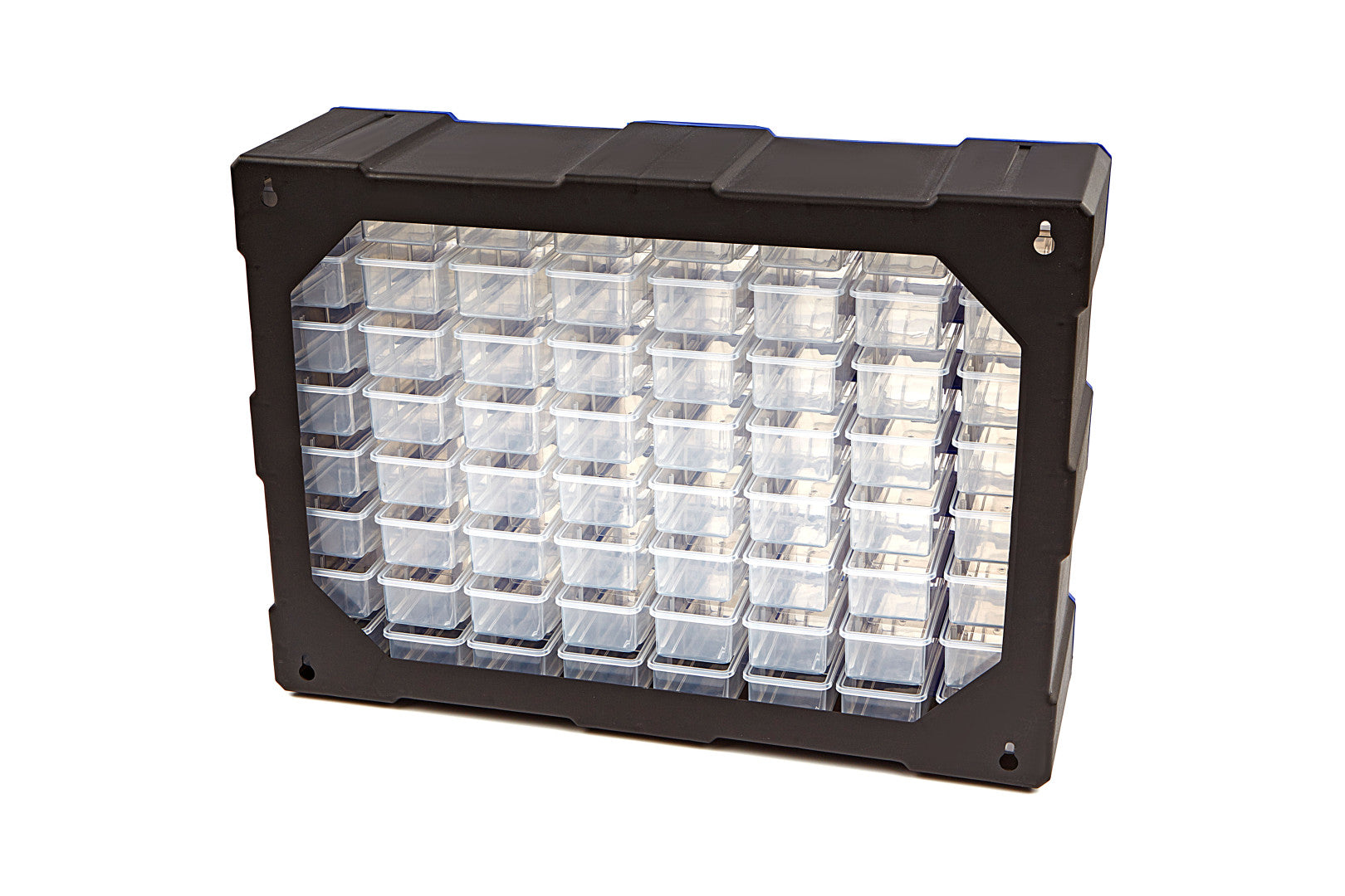Cassetta-cassettiera multiuso in plastica portaminuteria 52 × 16 × 37 cm con 64 cassetti