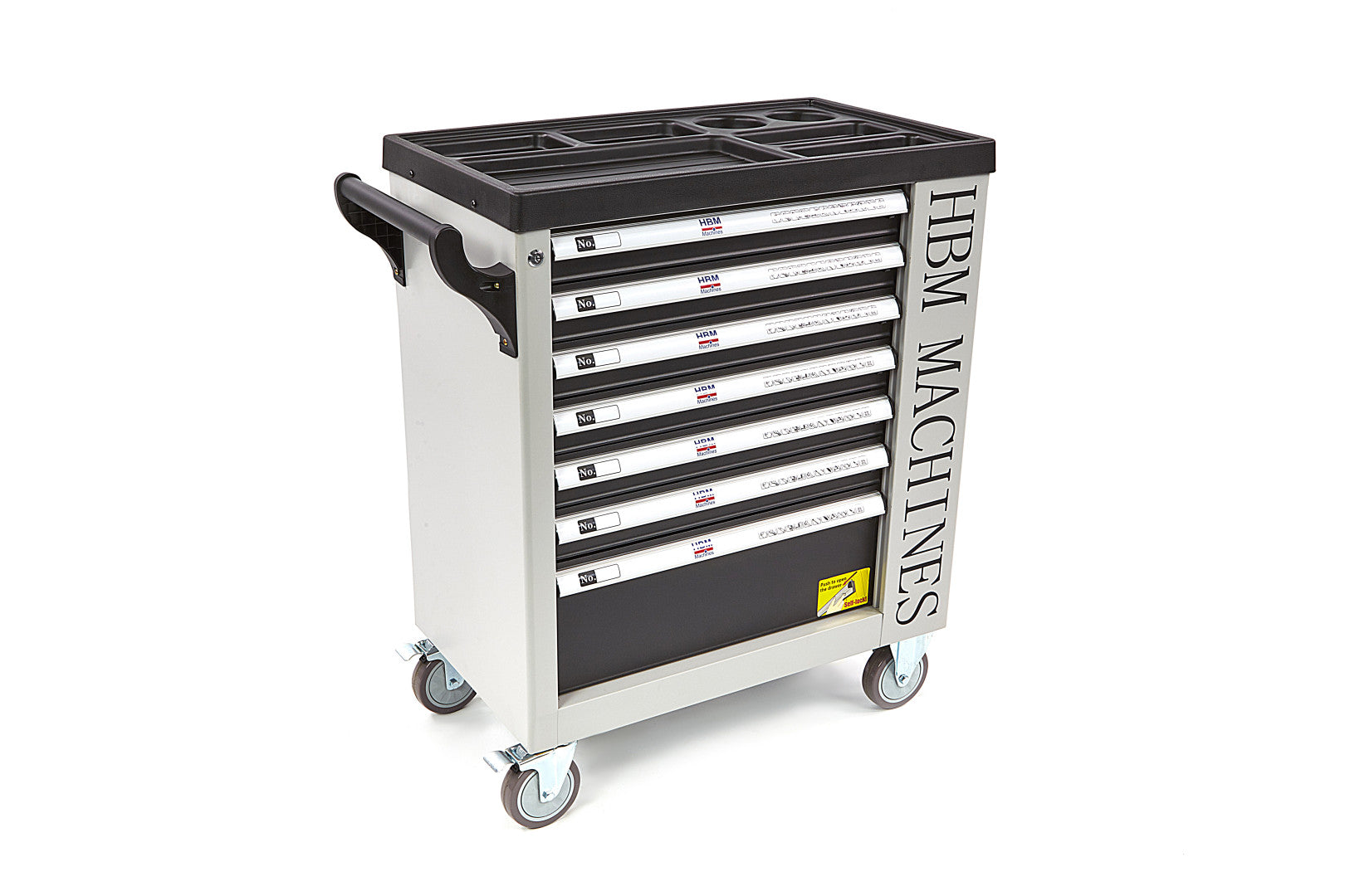 Carrello completo di attrezzi set 262 pezzi con 7 cassetti 7 scomparti e ruote da officina Carbon premium Olanda