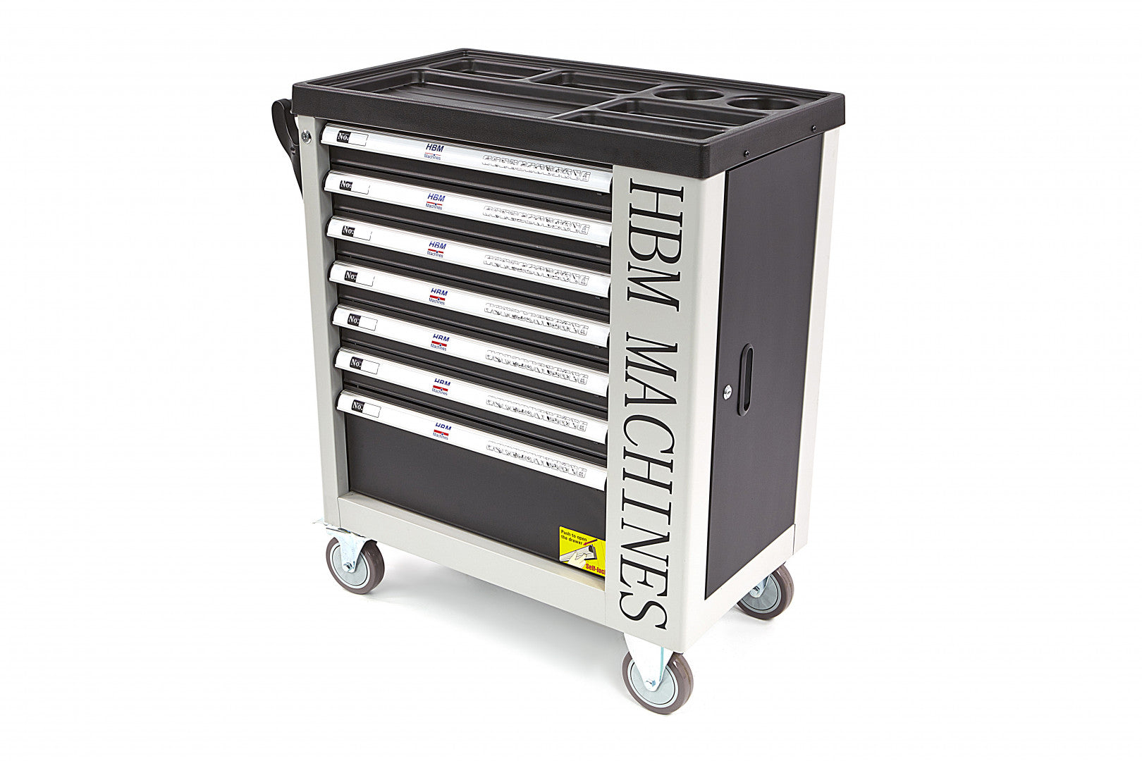 Carrello completo di attrezzi set 262 pezzi con 7 cassetti 7 scomparti e ruote da officina Carbon premium Olanda