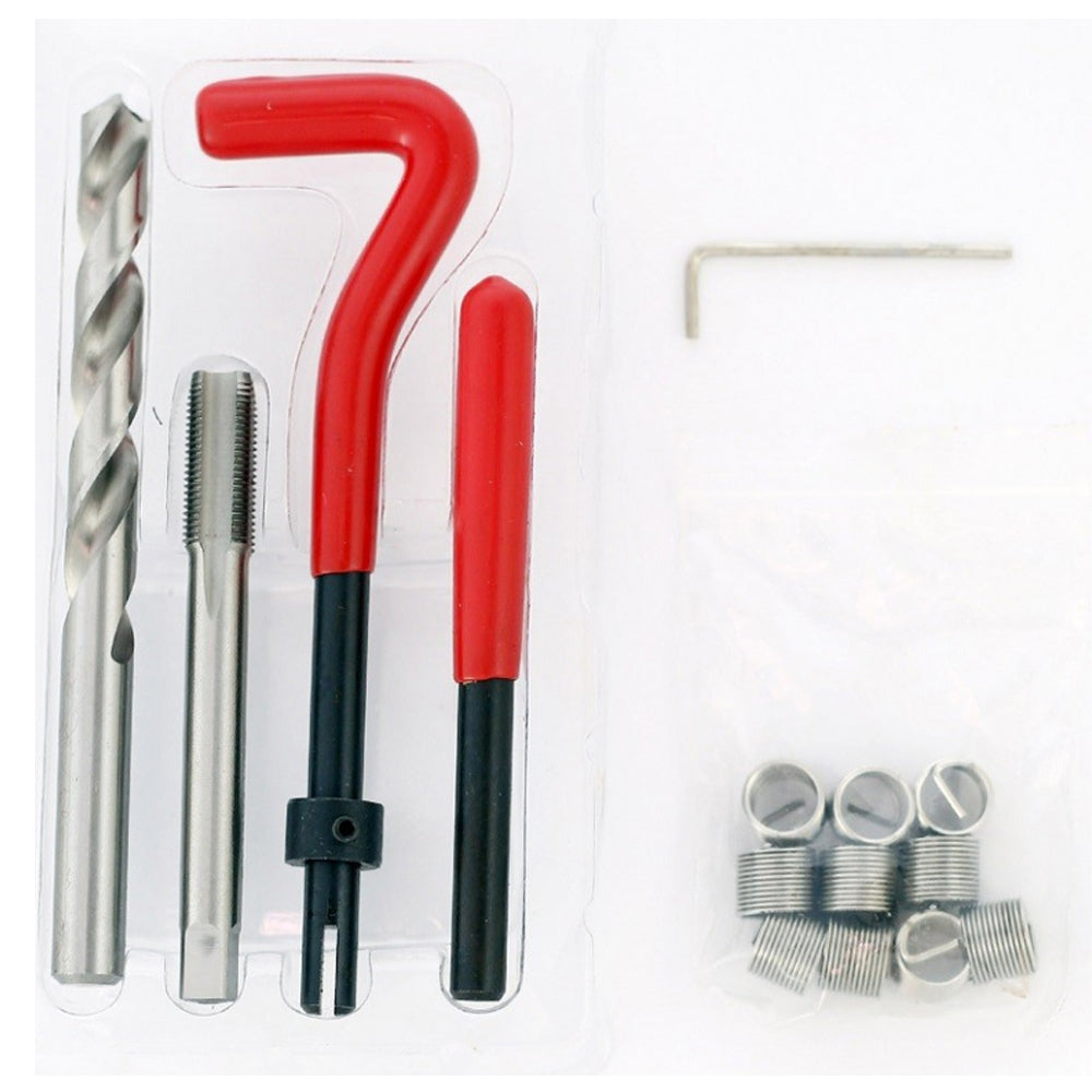 Kit di riparazione filettatura M10 x 1.0, helicoil ripristino strumenti di riparazione filo, kit inserto filo compatibile set di utensili manuali per riparazione auto. kit di riparazione per filetti