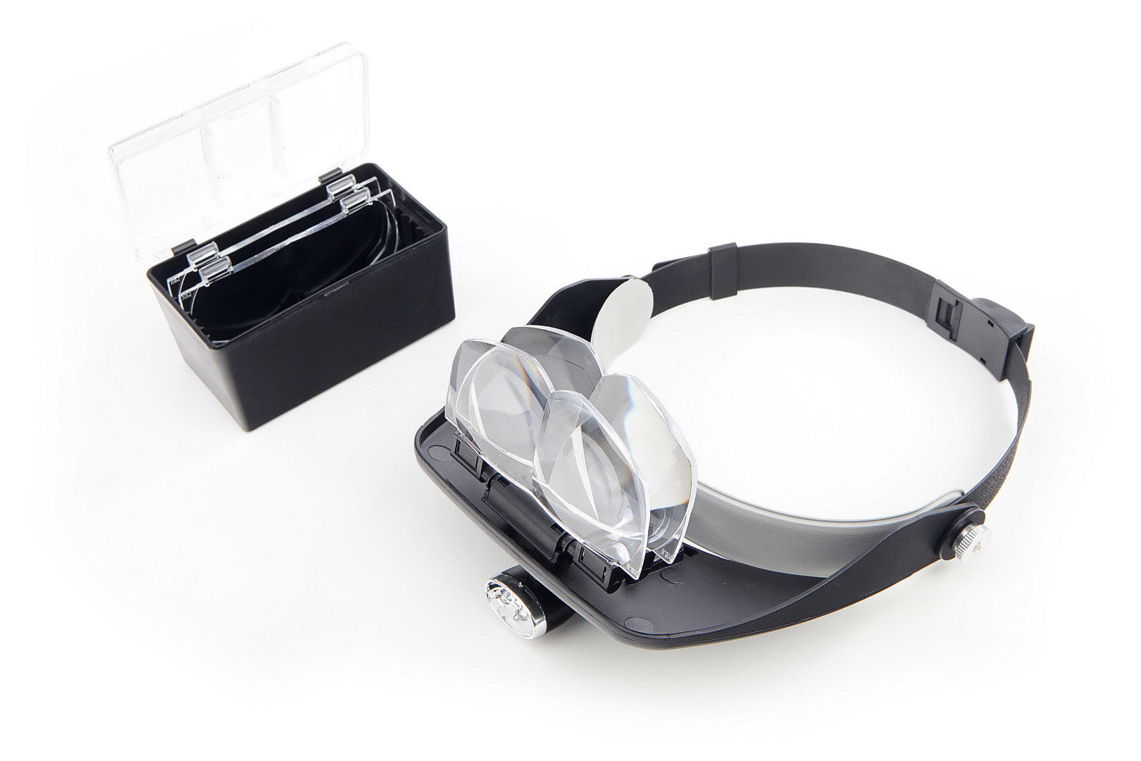 Lente di ingrandimento da testa con luci LED occhiali con lente d ingrandimento intercambiabile, visiera casco lente per hobby e lavori precisione Hbm Machines Olanda