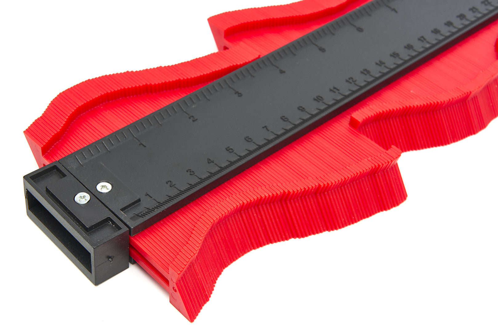Calibro per contorni, 535 × 100 × 20 mm, stencil universale, duplicatore di profili per copiare forme irregolari con precisione, per facilitare il trasferimento di contorni, con scala graduata e supporto magnetico, per posa a pavimento