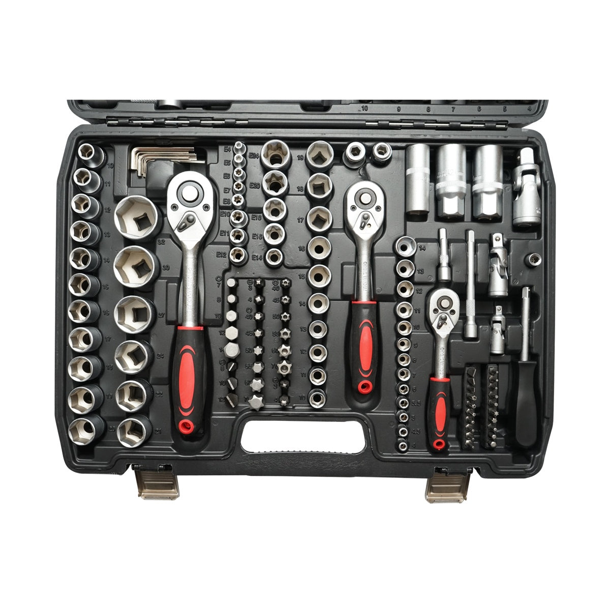 Valigetta utensili professionale 172 pezzi, serie di chiavi a bussola, torx cricchetti, prolunghe, kit attrezzi per auto, officina fai-da-te