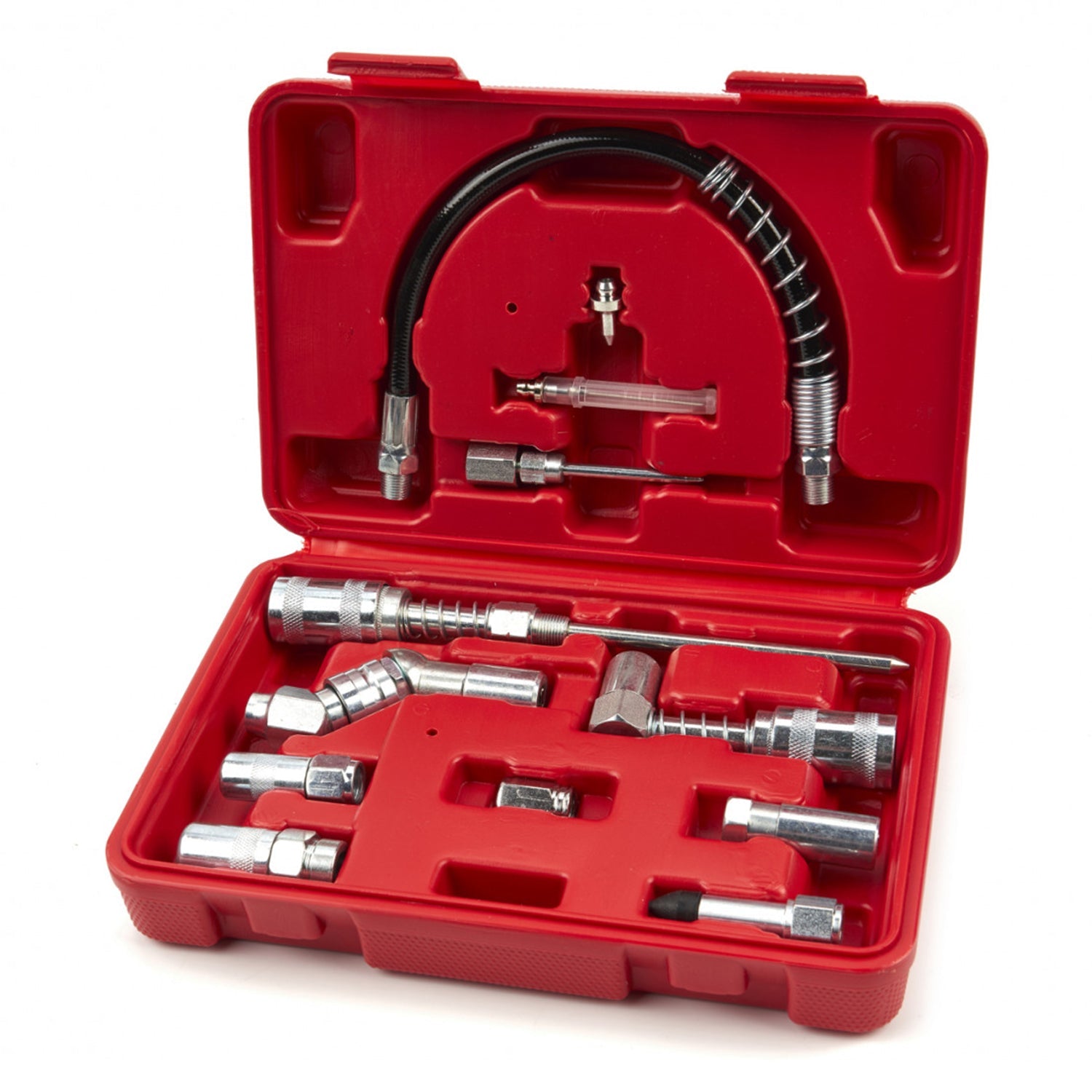 Kit testina ingrassatore professionale – set accessori con accoppiatore, adattatore 90°, tubo flessibile 25 cm, testina ingrassatore, ugello sottile, aghi iniettori & pulitore, kit adattatore per pistola per grasso, Hbm