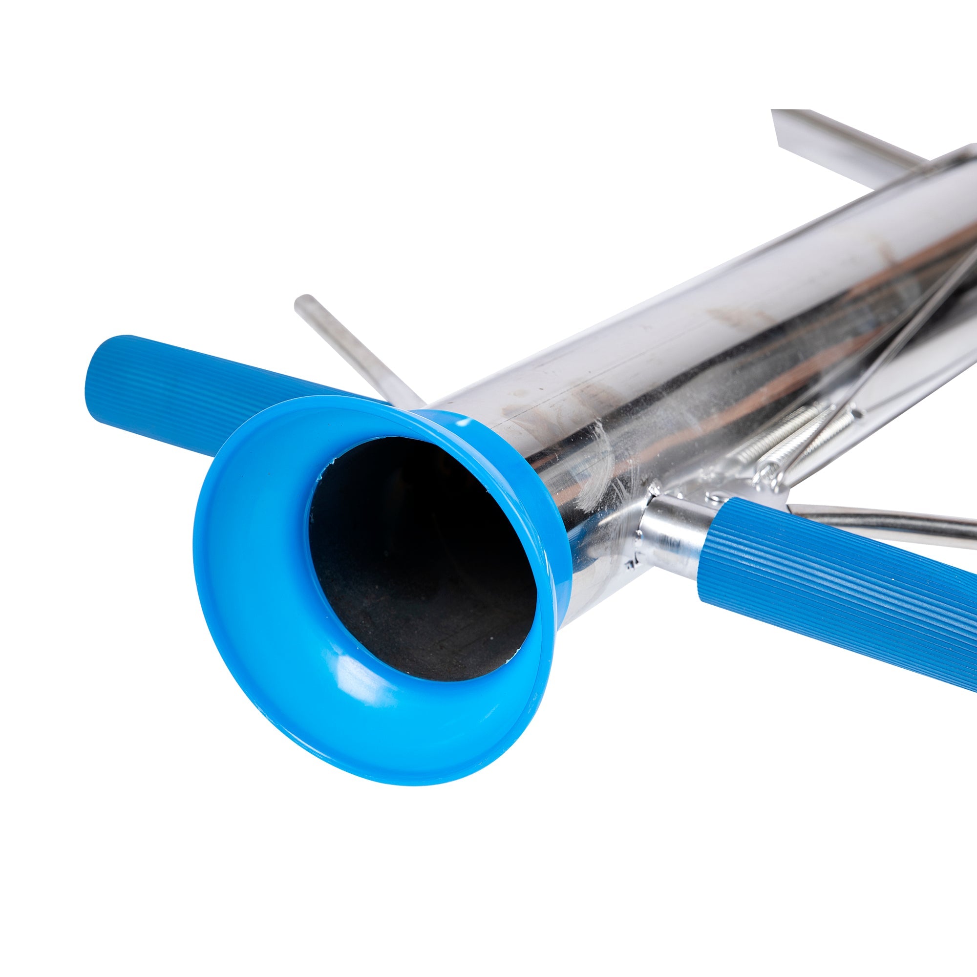 Piantatore piantine da orto a rilascio automatico con doppio manico in acciaio inox, piantatore semi automatico per orto in inox con doppia impugnatura ,attrezzo agricolo professionale
