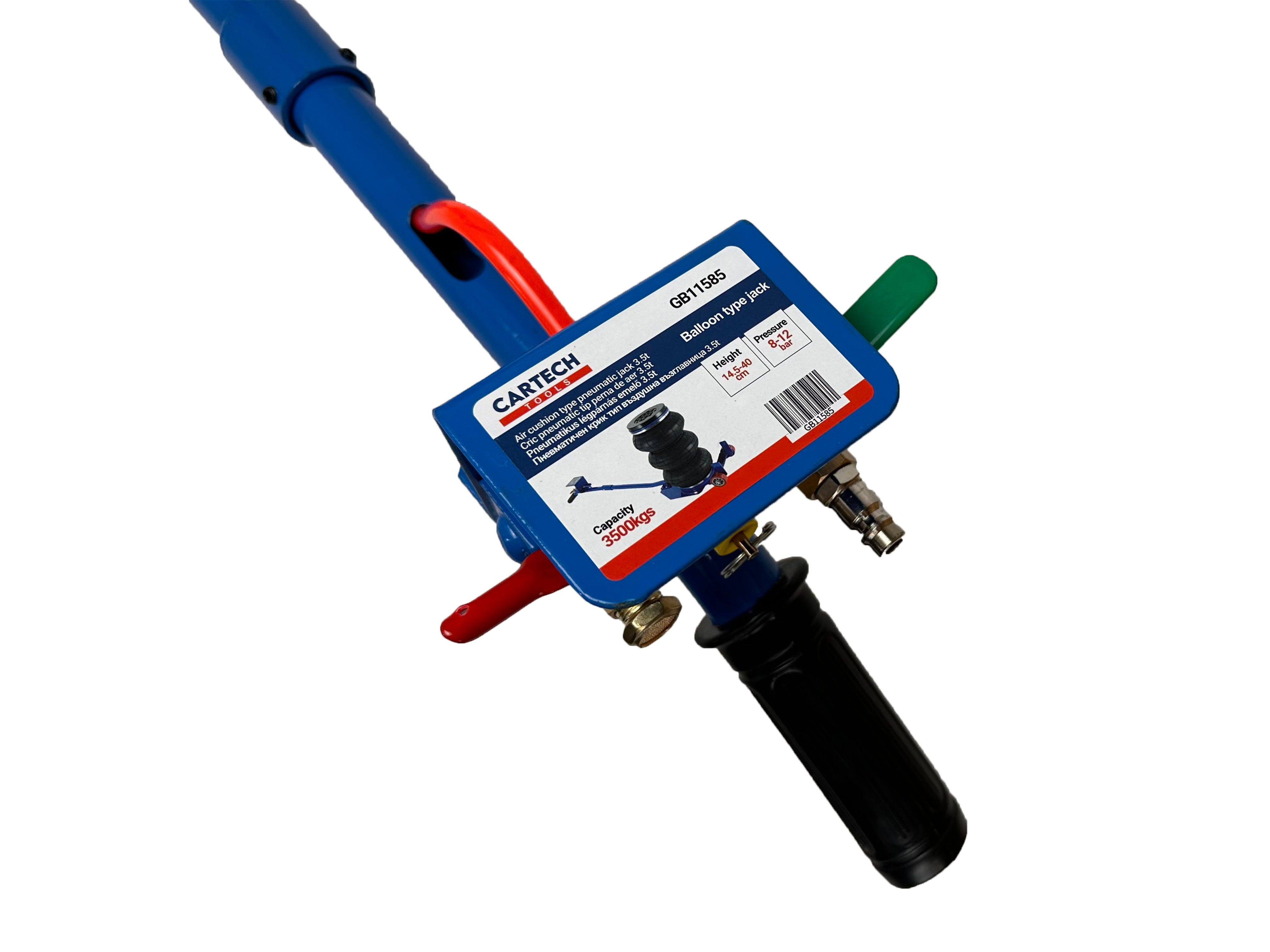 Cric ad aria compressa, 3,5 tonnellate/3500 kg, cric airbag, cric pneumatico da sollevamento pneumatico con maniglia per auto, garage, sollevamento 14,5-40 cm, Gebo Tools