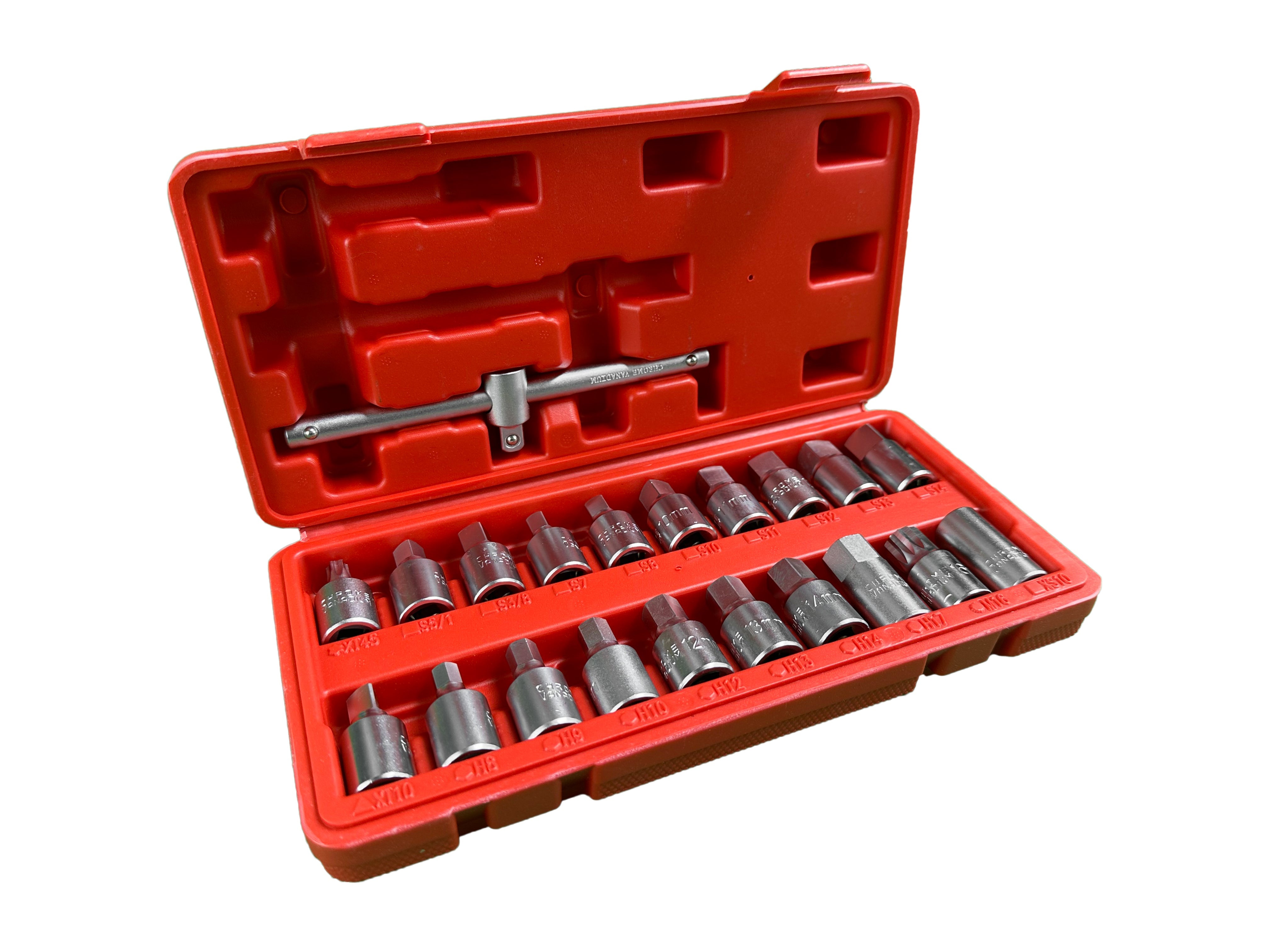 Set chiavi bussole set olio tappo di scarico noci 21 pezzi, set di chiavi a bussola per coppa dell'olio, attrezzi per auto e autocarri officina, Gebo Tools