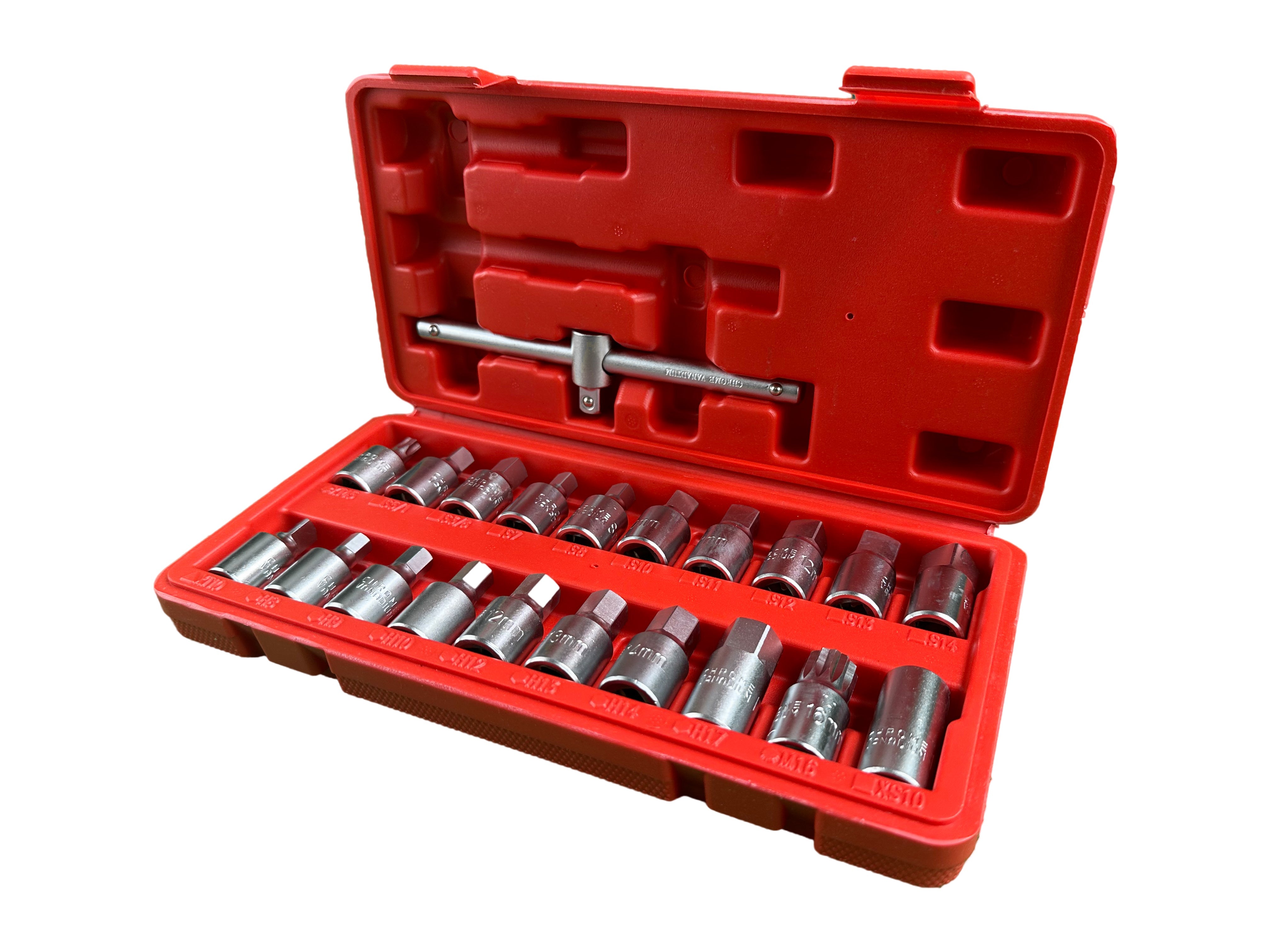 Set chiavi bussole set olio tappo di scarico noci 21 pezzi, set di chiavi a bussola per coppa dell'olio, attrezzi per auto e autocarri officina, Gebo Tools