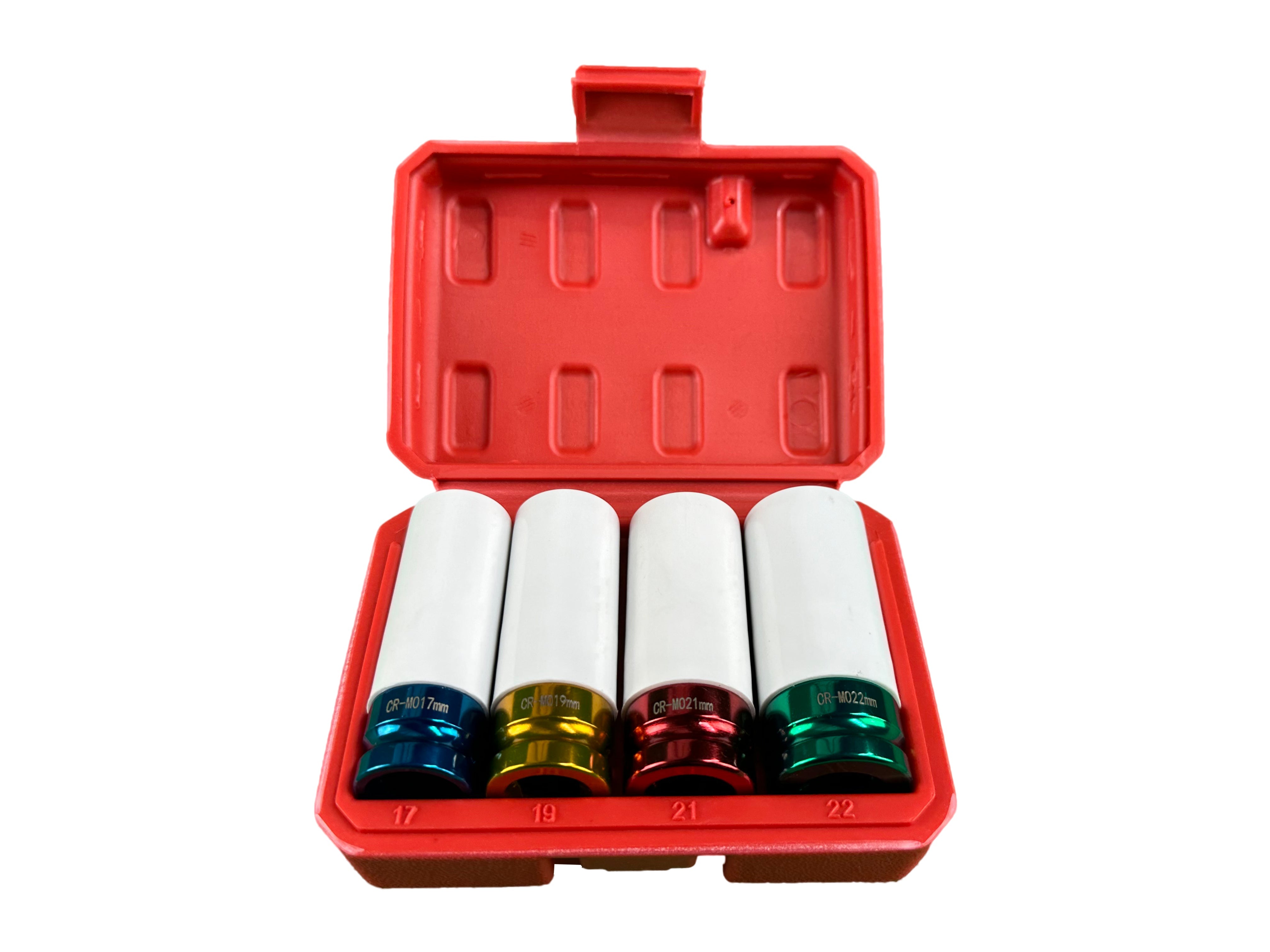 Set di 4 chiavi a bussola per cerchi in lega, 1/2" per avvitatore a impulsi, da 17 - 22 mm Gebo Tools