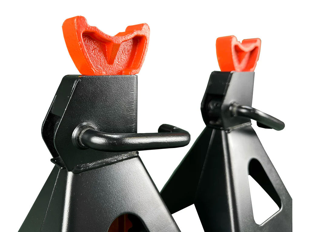 Set cavalletti di sostegno per veicoli, capacità max 3 t, set cavalletti di supporto, colonnetta di sostegno professionale per auto, Gebo Tools