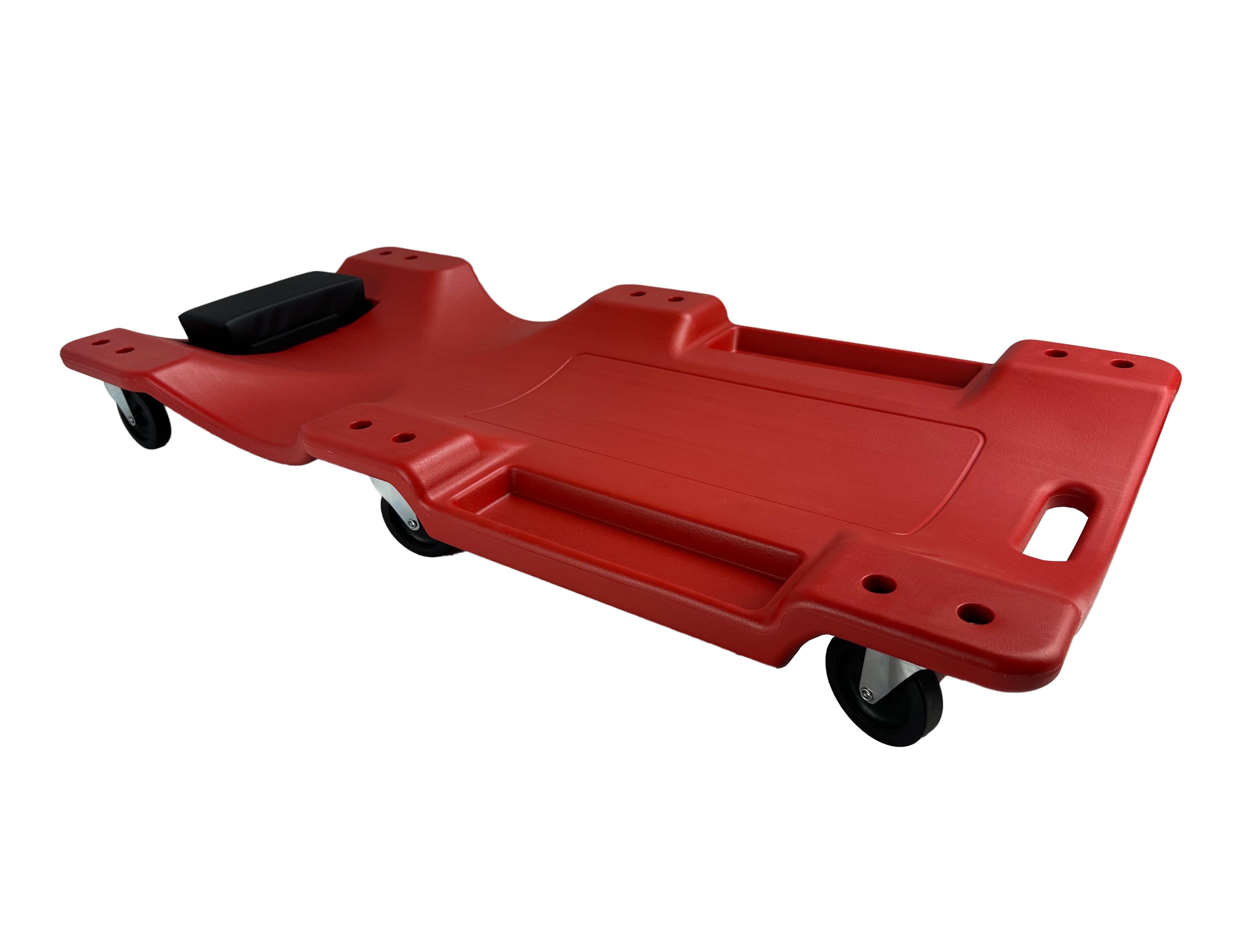 Carrello sotto auto professionale, sgabello da officina, lettino meccanico sottomacchina, pedana montaggio, riparazioni meccanico con ruote e poggiatesta, rosso Gebo Tools