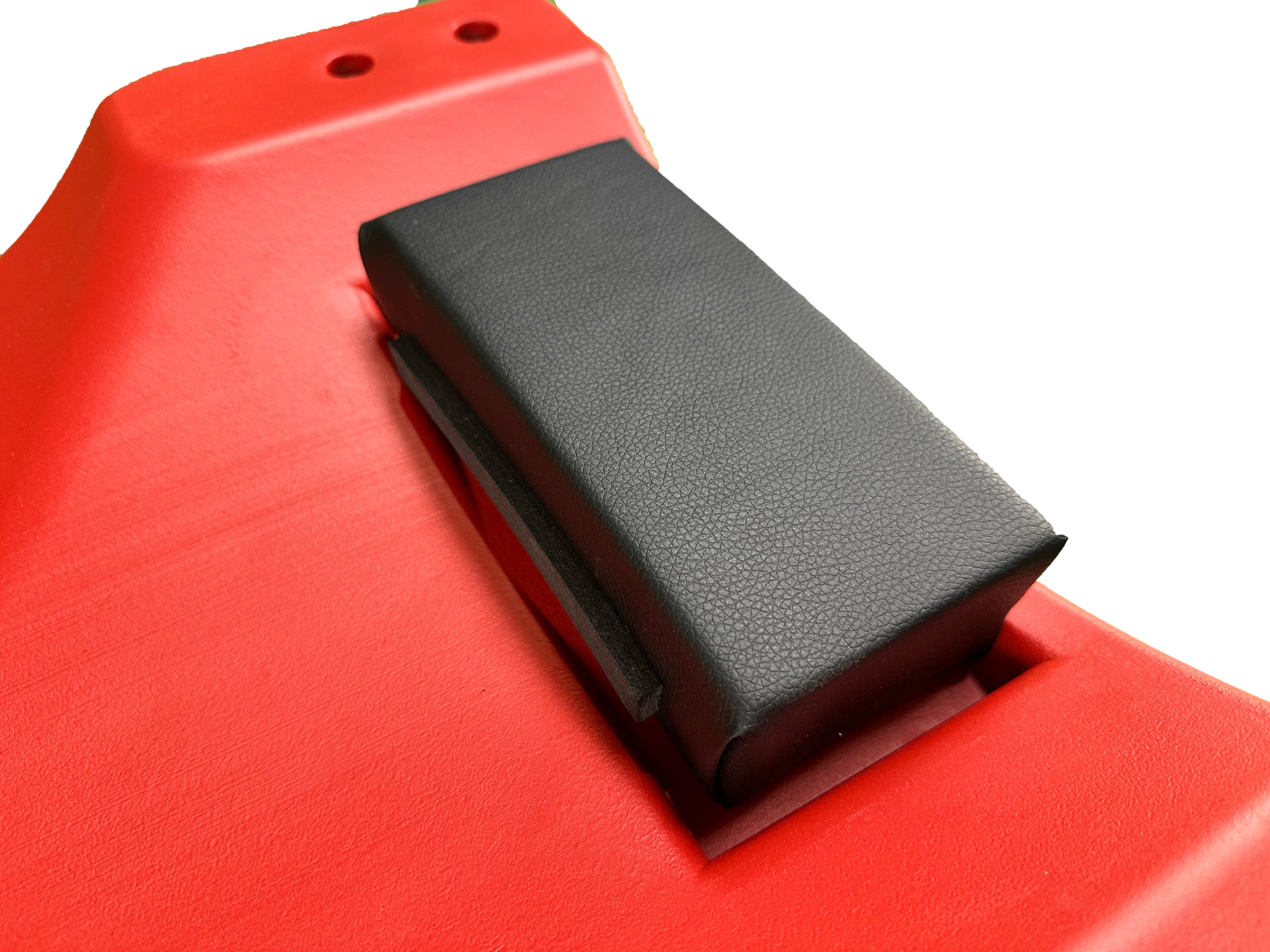 Carrello sotto auto professionale, sgabello da officina, lettino meccanico sottomacchina, pedana montaggio, riparazioni meccanico con ruote e poggiatesta, rosso Gebo Tools