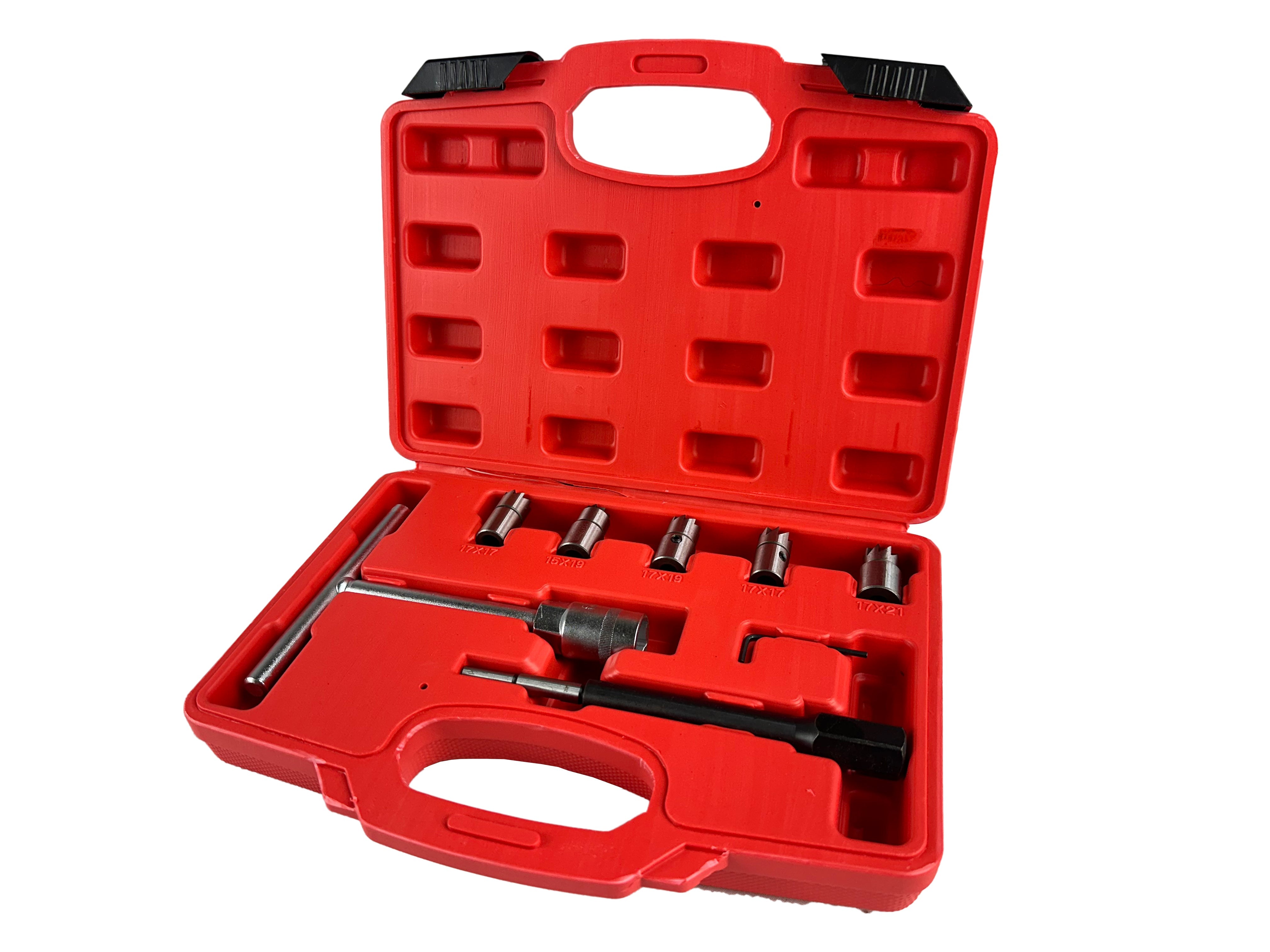 Set professionale 7 pezzi per sedi di iniettori diesel, strumento per la rimozione del carbonio, kit frese per la pulizia interna sedi iniettori, Gebo Tools