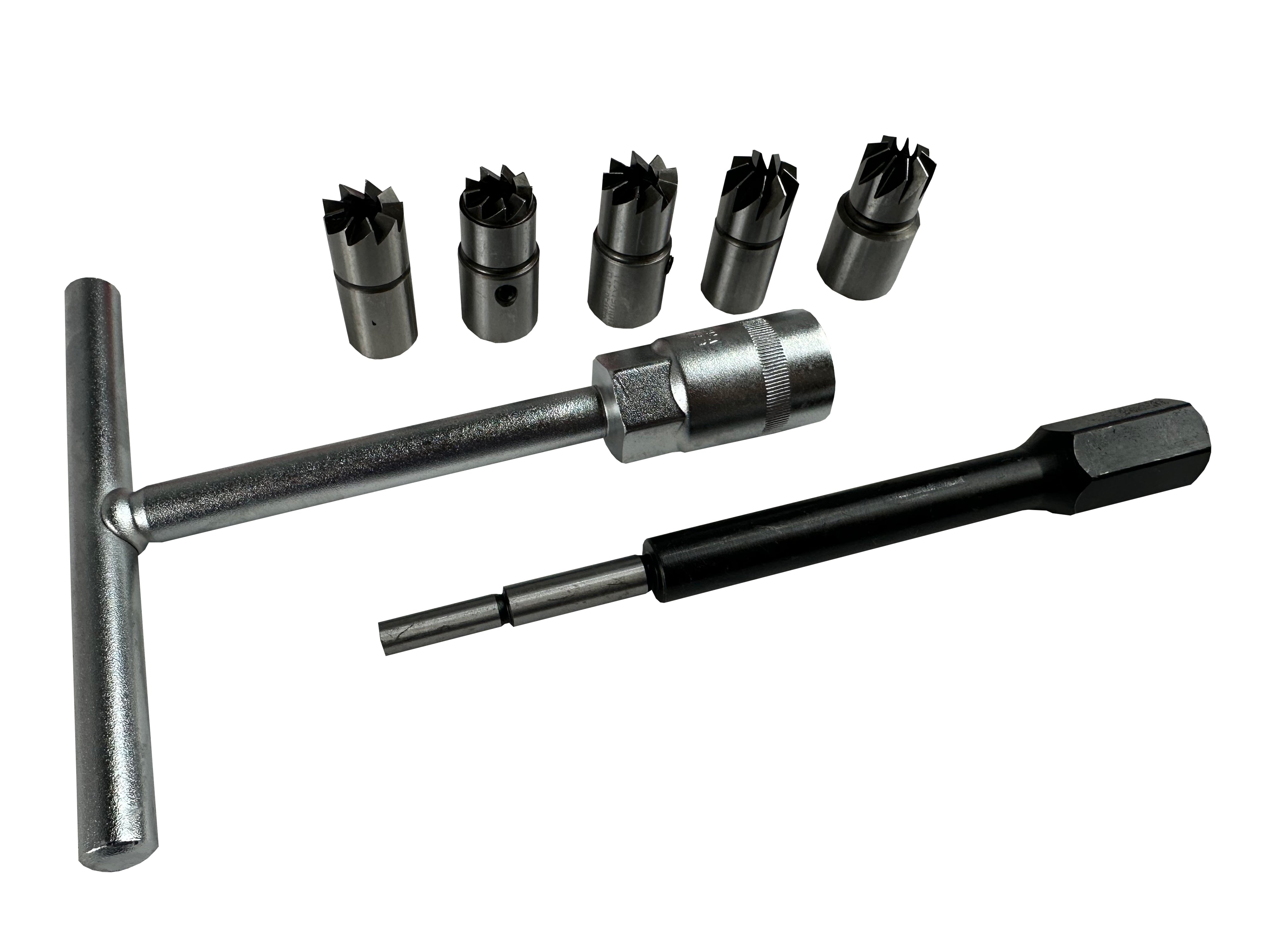 Set professionale 7 pezzi per sedi di iniettori diesel, strumento per la rimozione del carbonio, kit frese per la pulizia interna sedi iniettori, Gebo Tools