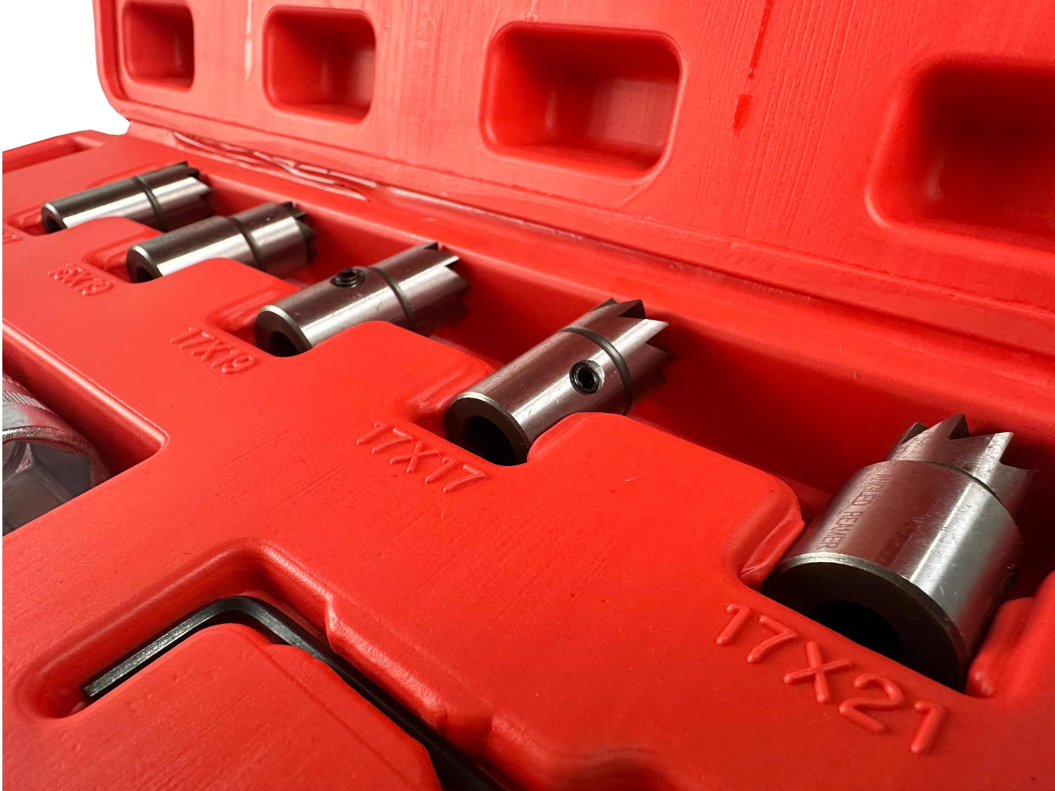Set professionale 7 pezzi per sedi di iniettori diesel, strumento per la rimozione del carbonio, kit frese per la pulizia interna sedi iniettori, Gebo Tools