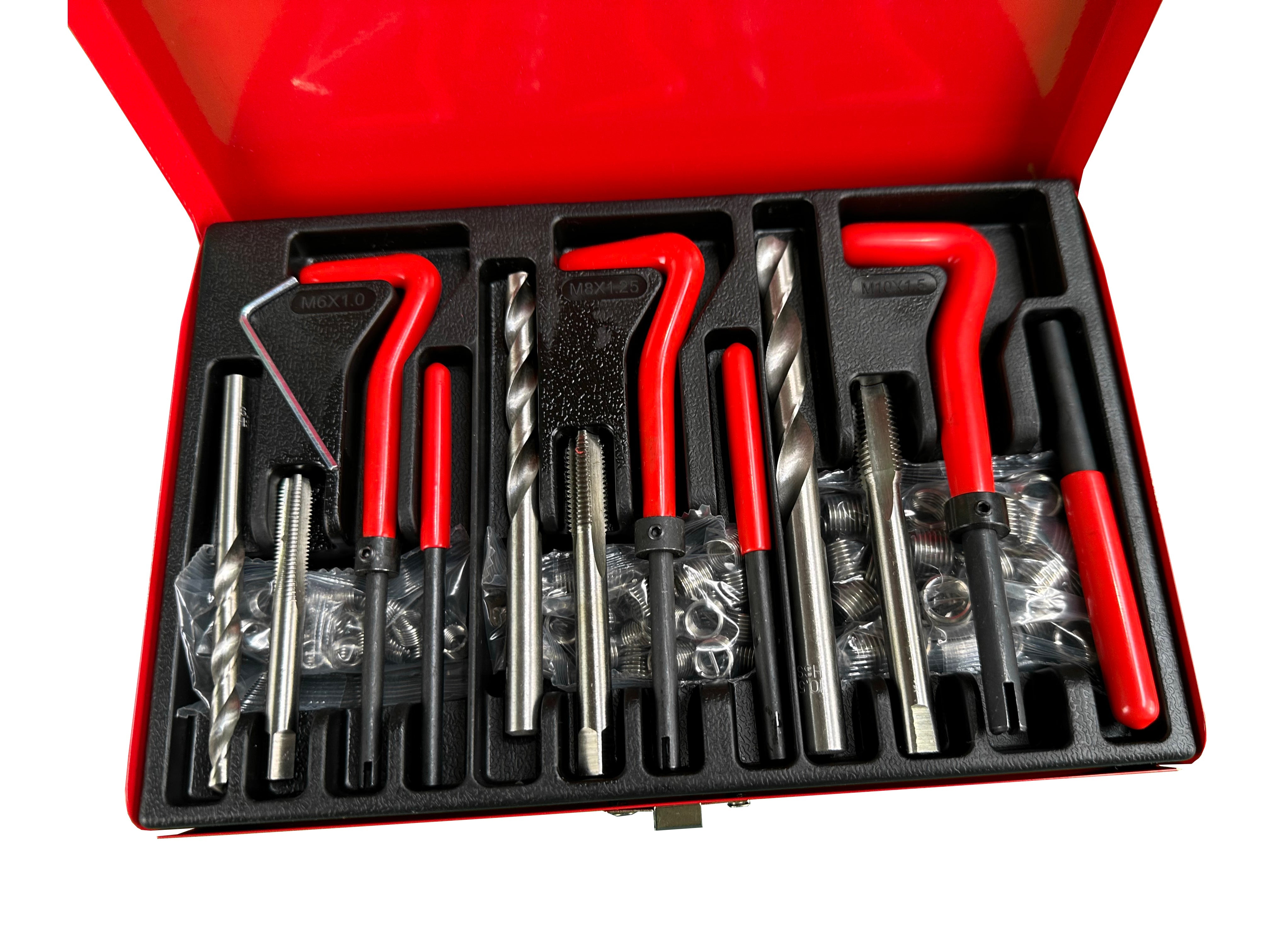 Kit riparazione di filetti, kit riparazione filettatura, utensili per filetti metrici interni M6 M8 M10, riparazione elicoidi kit per viti e filettatura interna, Gebo Tools