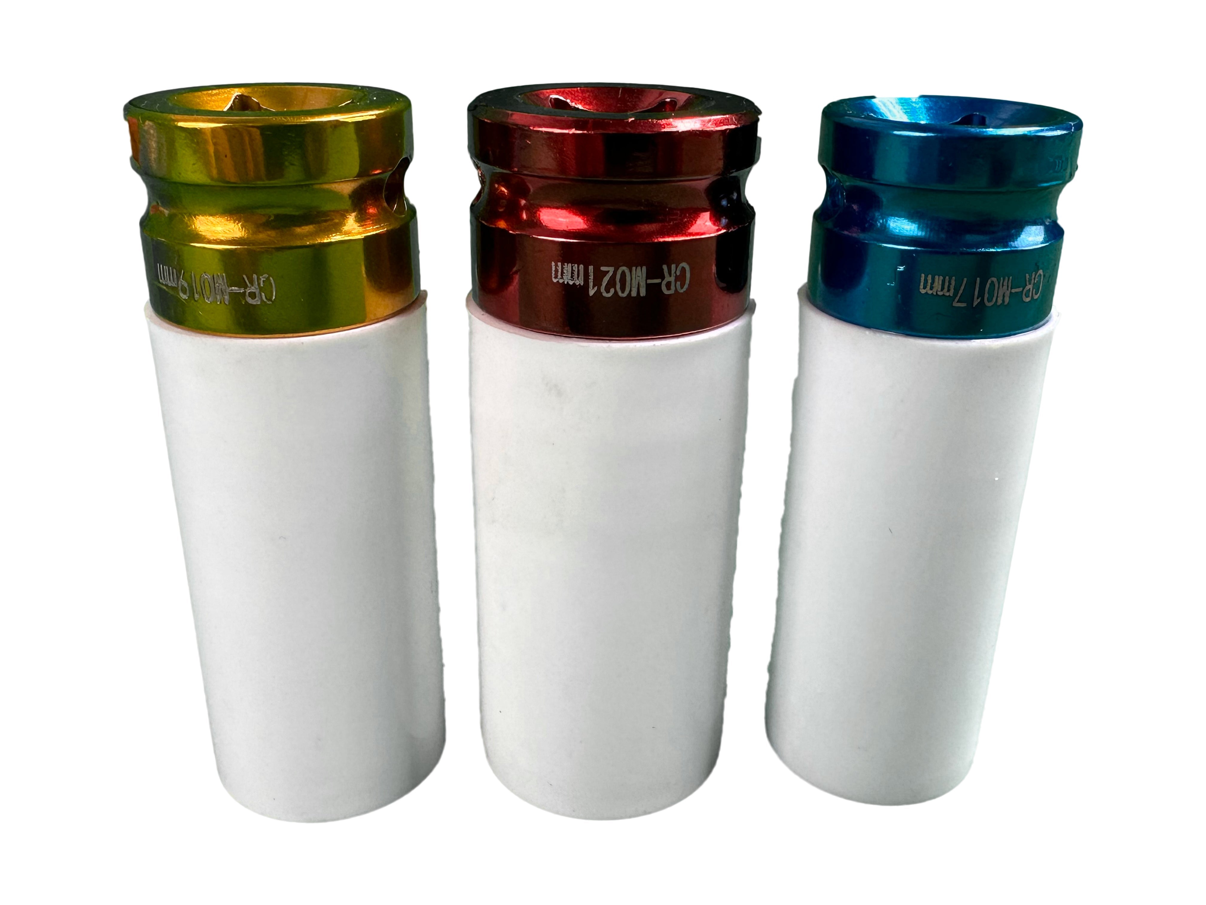 Set di 3 chiavi a bussola per cerchi in lega per avvitatore a impulsi, da 17 mm - 19 mm - 21 mm Gebo Tools