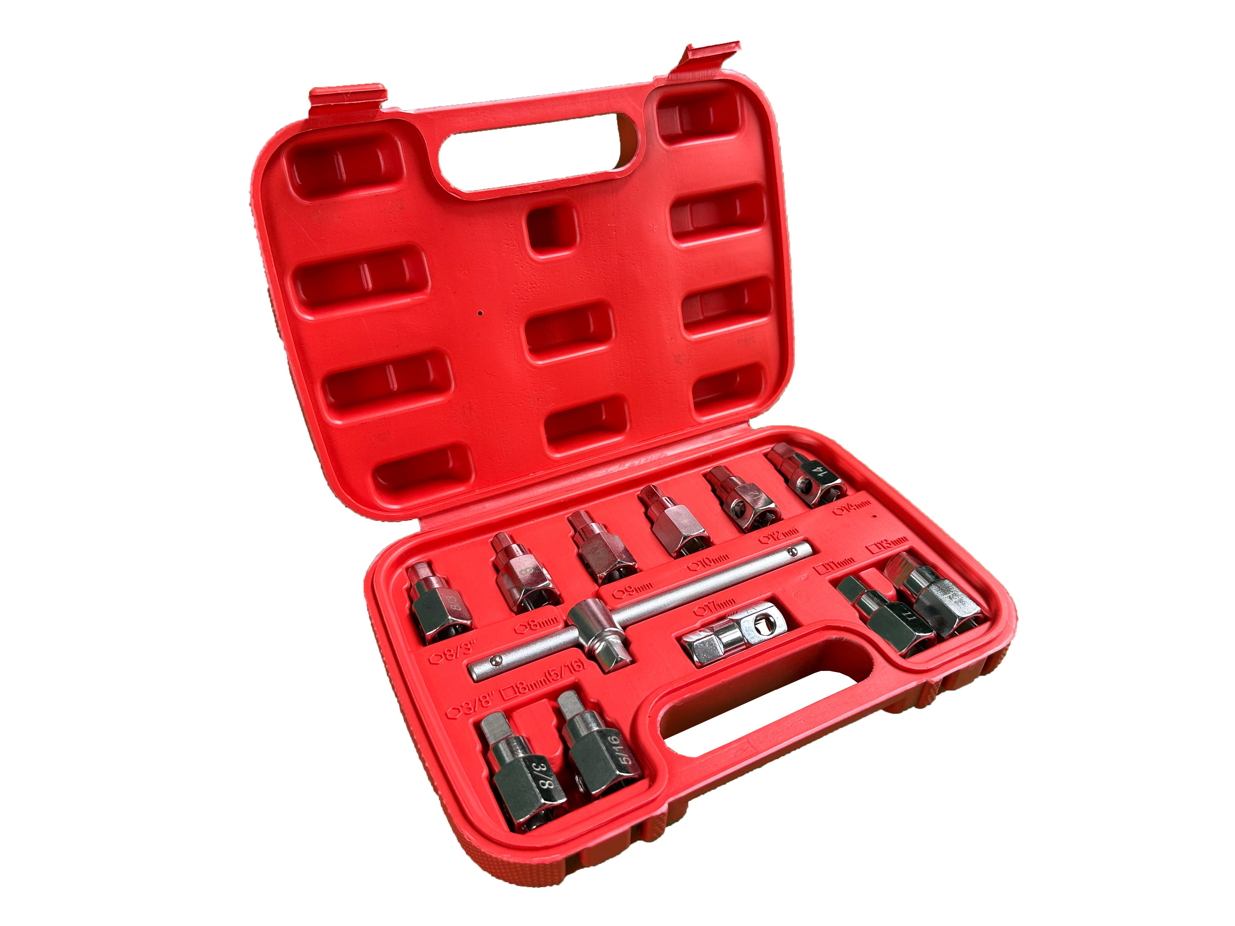 Set chiavi bussole set olio tappo di scarico noci 12 pezzi, set di chiavi a bussola per coppa dell'olio, attrezzi per auto e autocarri officina, Gebo Tools