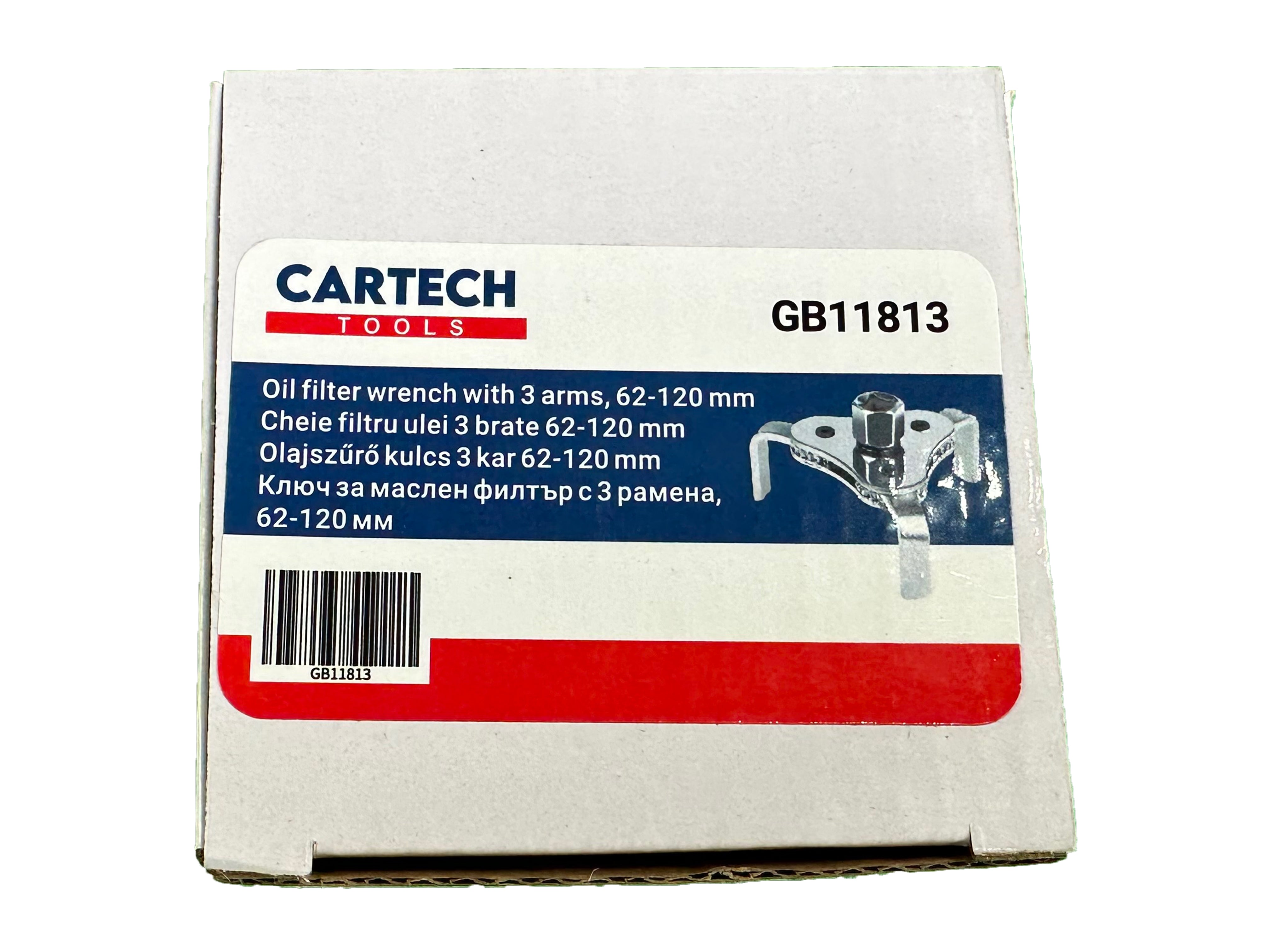 Chiave per la rimozione del filtro dell'olio, strumento a 3 griffe-ganasce-bracci, regolabile con 3/8'' e 1/2", adattatore chiave filtro olio universale filtro rimovibile diametro 62–120 mm, Gebo Tools