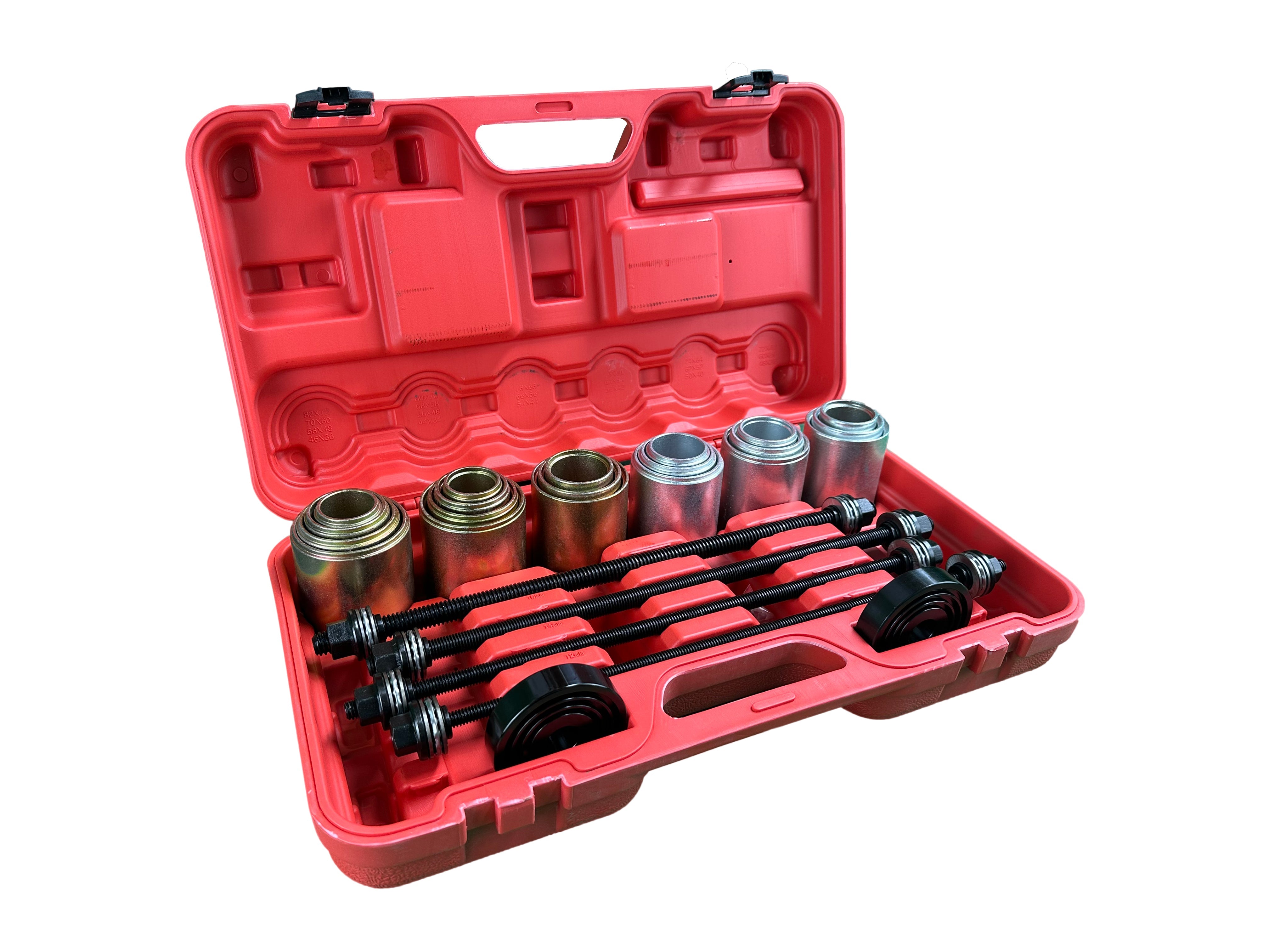 Estrattori set per montaggio smontaggio cuscinetti ruota e boccole, utensili per espulsione cuscinetti assiali, 27 pezzi Gebo Tools