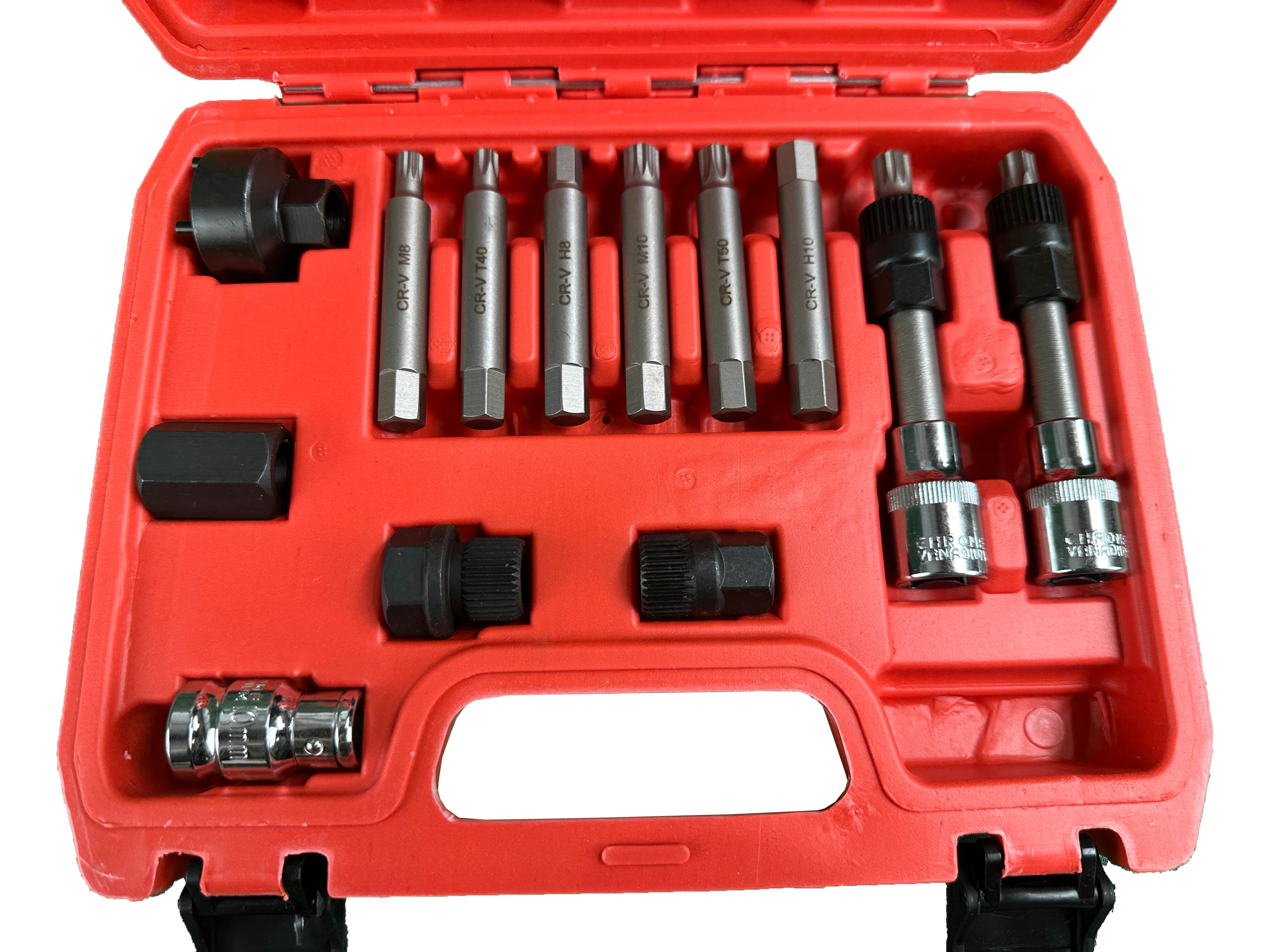 13 pezzi chiavi smontaggio puleggia alternatore motore auto svita avvita 1/2'', serie chiavi per pulegge libere alternatore, Gebo Tools