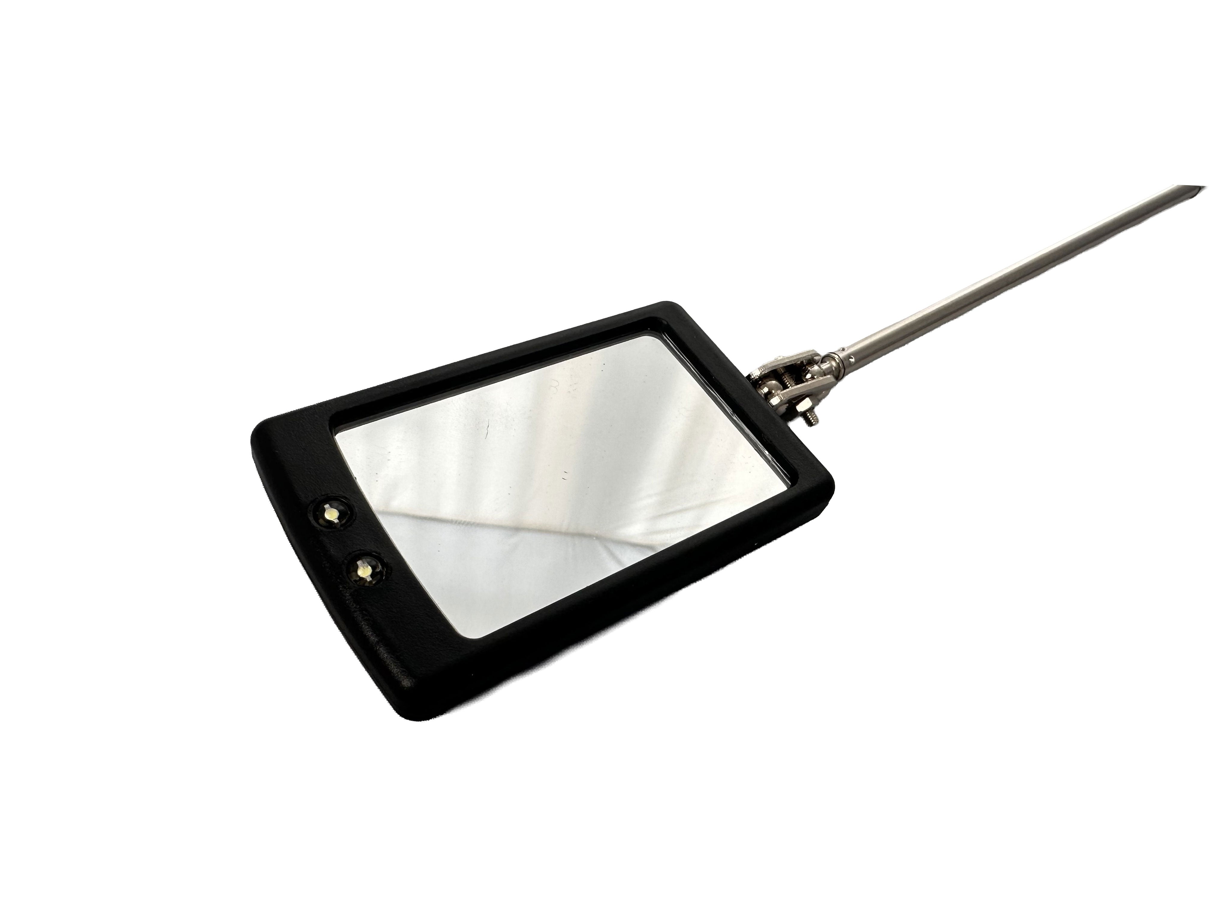 Attrezzi kit, specchio di ispezione telescopico, quadrato specchio con luce LED, manico telescopico per angolo visione extra, magnetico pickup, 5 pezzi, Gebo Tools