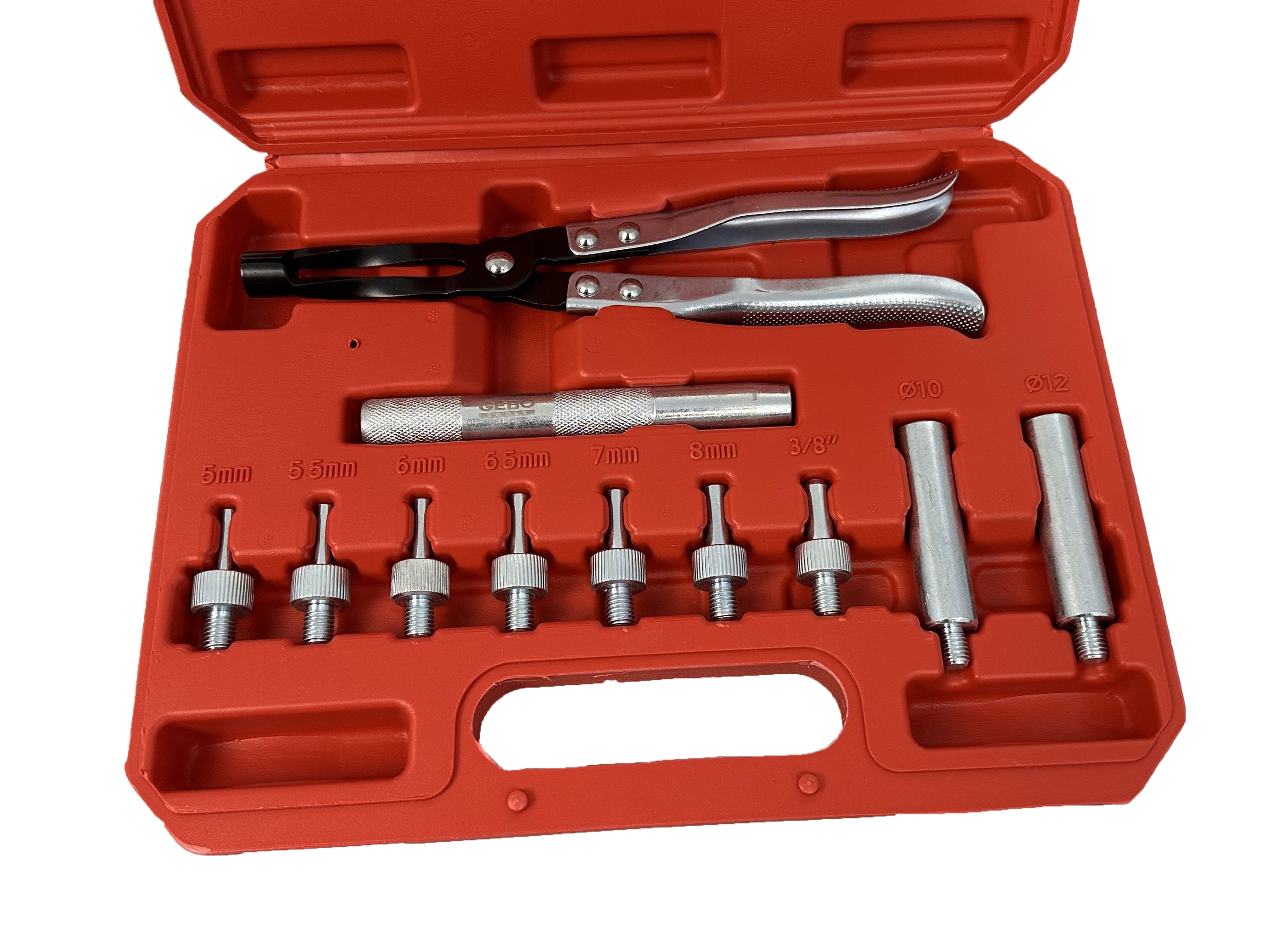 Kit di pinze e adattatori per rimozione-sostituzione-installazione guarnizioni valvole, 11 pezzi Gebo Tools