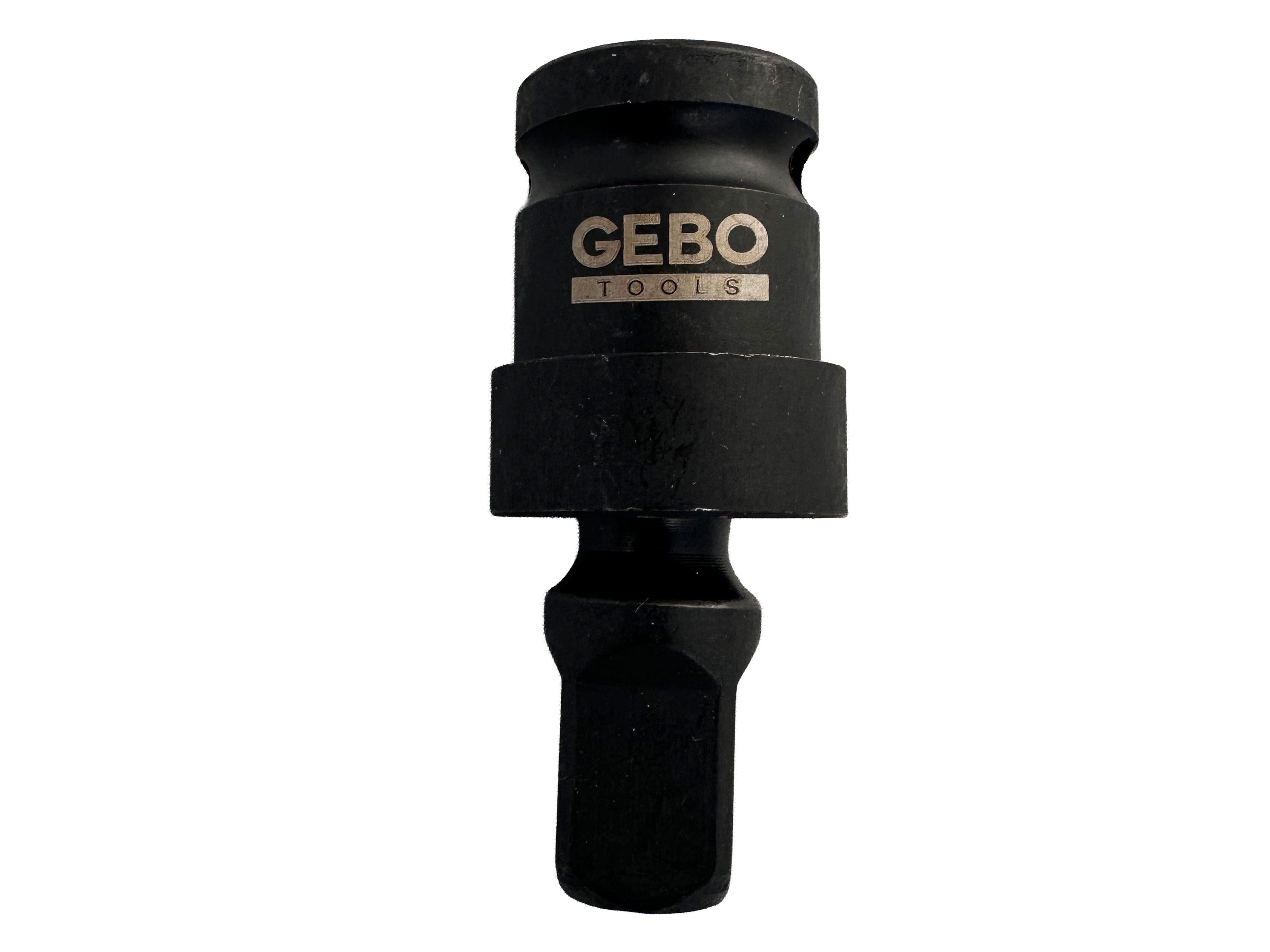 Adattatore presa a impatto snodo-giunto cardanico sferico per chiavi a bussola 1/2" pollici Gebo Tools attacco avvitatori per trapano
