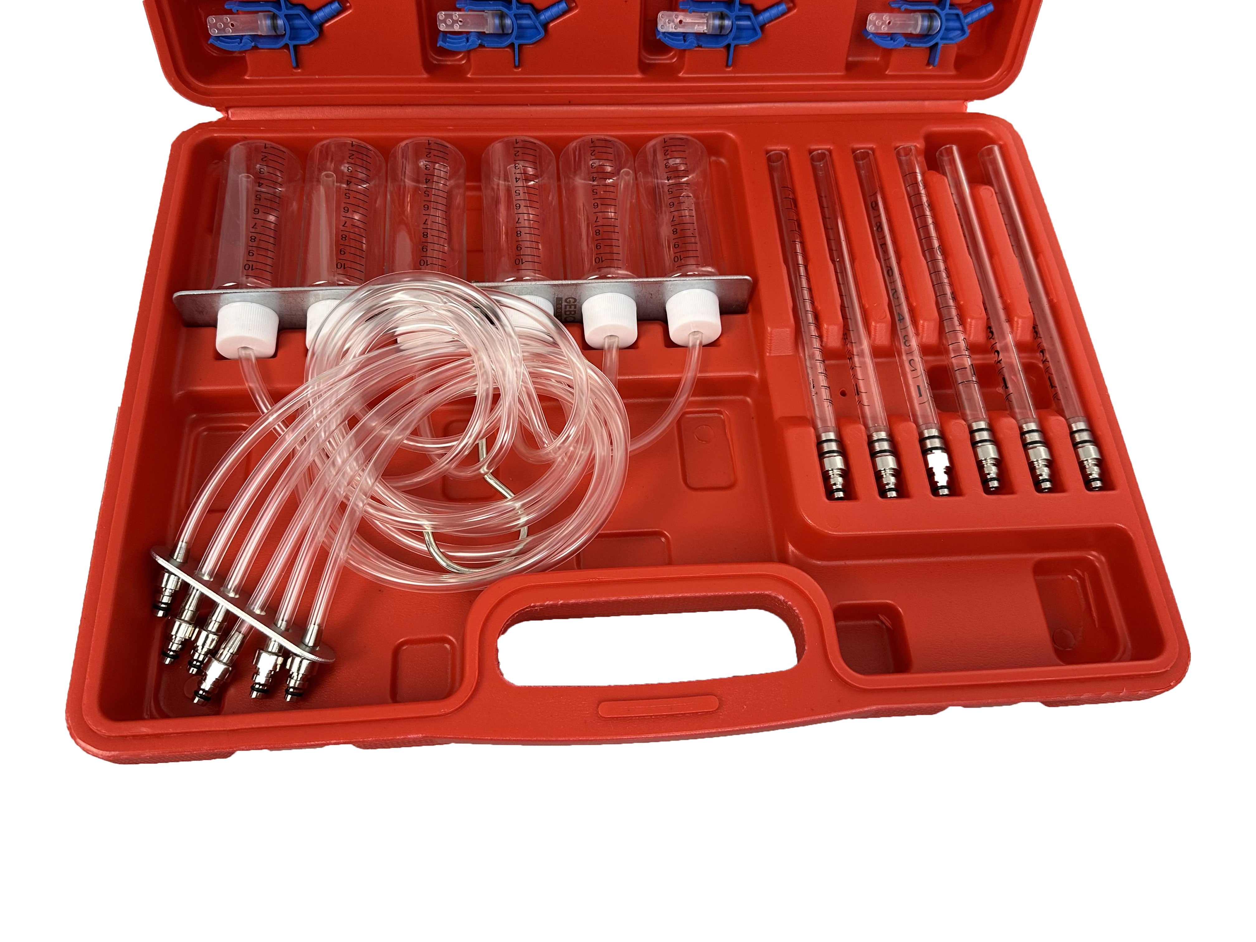 Set adattatore misuratore-rilevatore iniettori a 6 cilindri, kit di prova perdite common rail, kit tester controllo prova iniettori auto motore diesel, iniettore adattatori