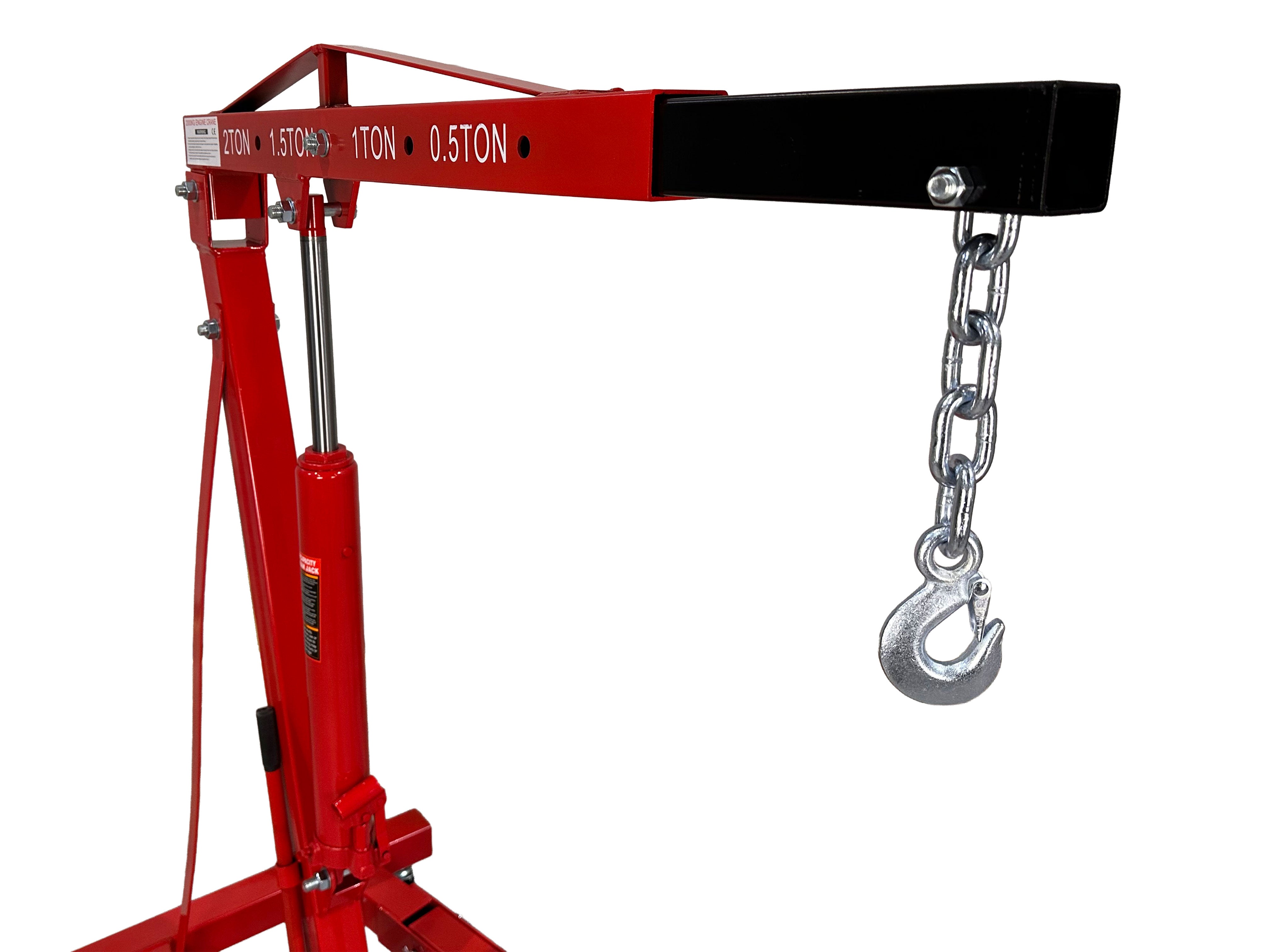 Gru idraulica pieghevole, 2 tonnellate, ideale per motori, gru idraulica maniglia pompa, gambe pieghevoli, paranco sollevatore cavalletto Gebo Tools