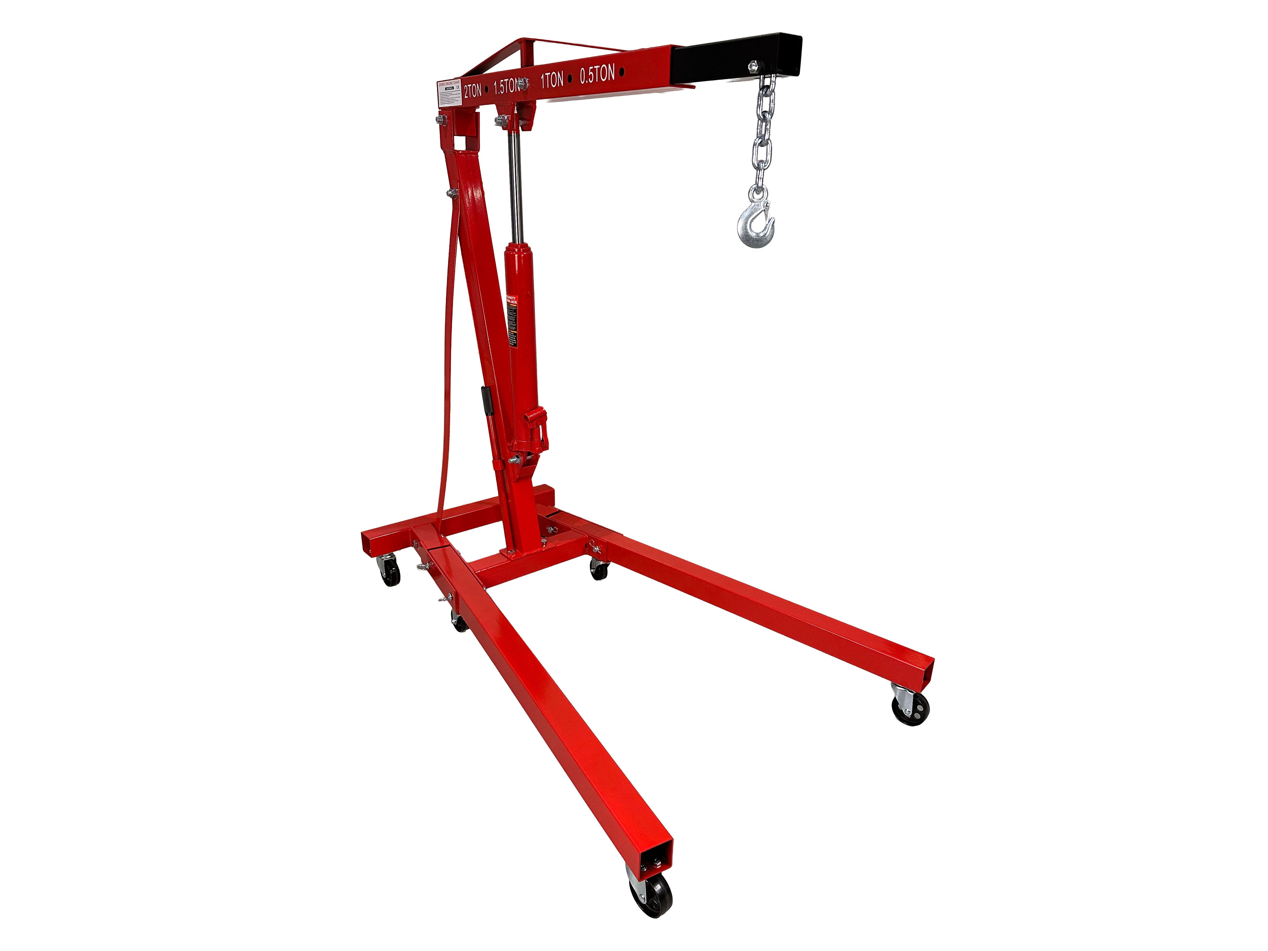 Gru idraulica pieghevole, 2 tonnellate, ideale per motori, gru idraulica maniglia pompa, gambe pieghevoli, paranco sollevatore cavalletto Gebo Tools