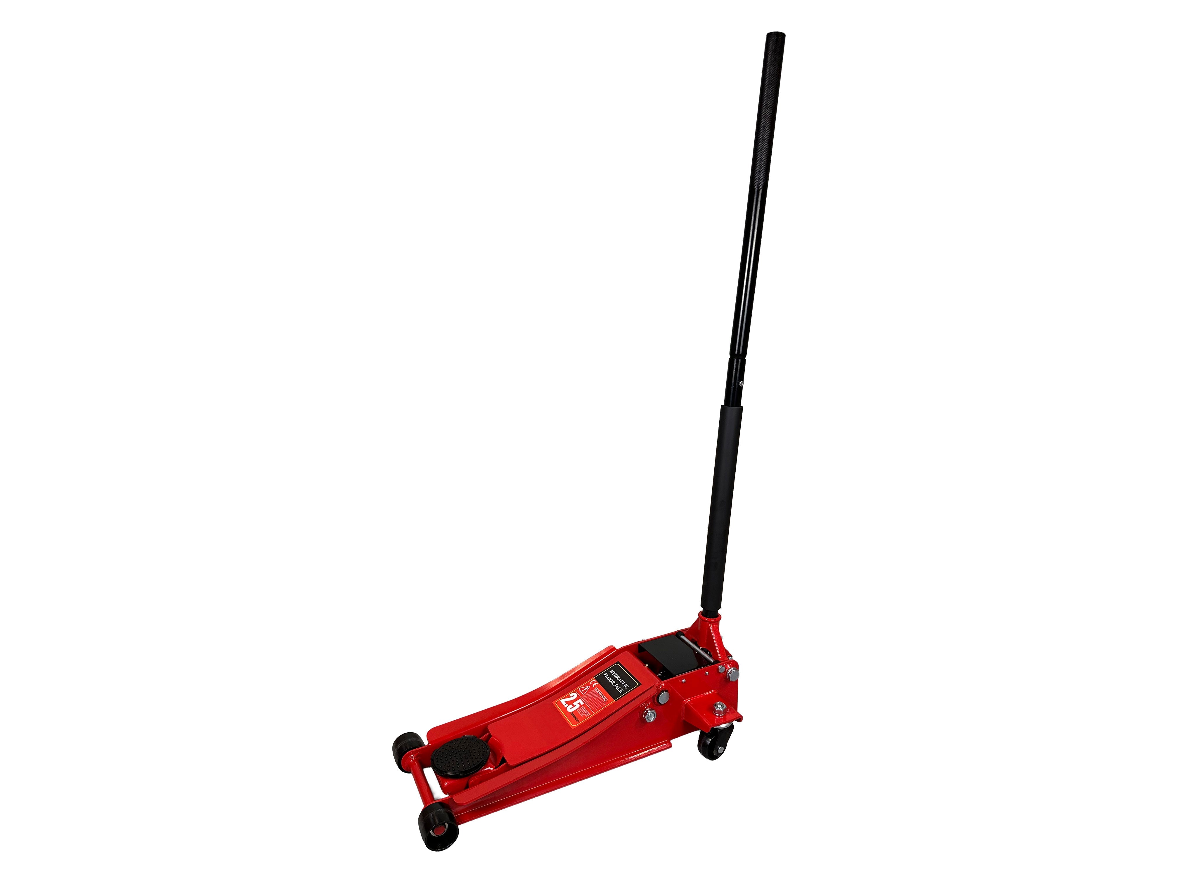Cric idraulico 2,5t ribassato 67 x 35 x 15 cm a doppio pistone – sollevatore per auto con ruote orientabili a 360°