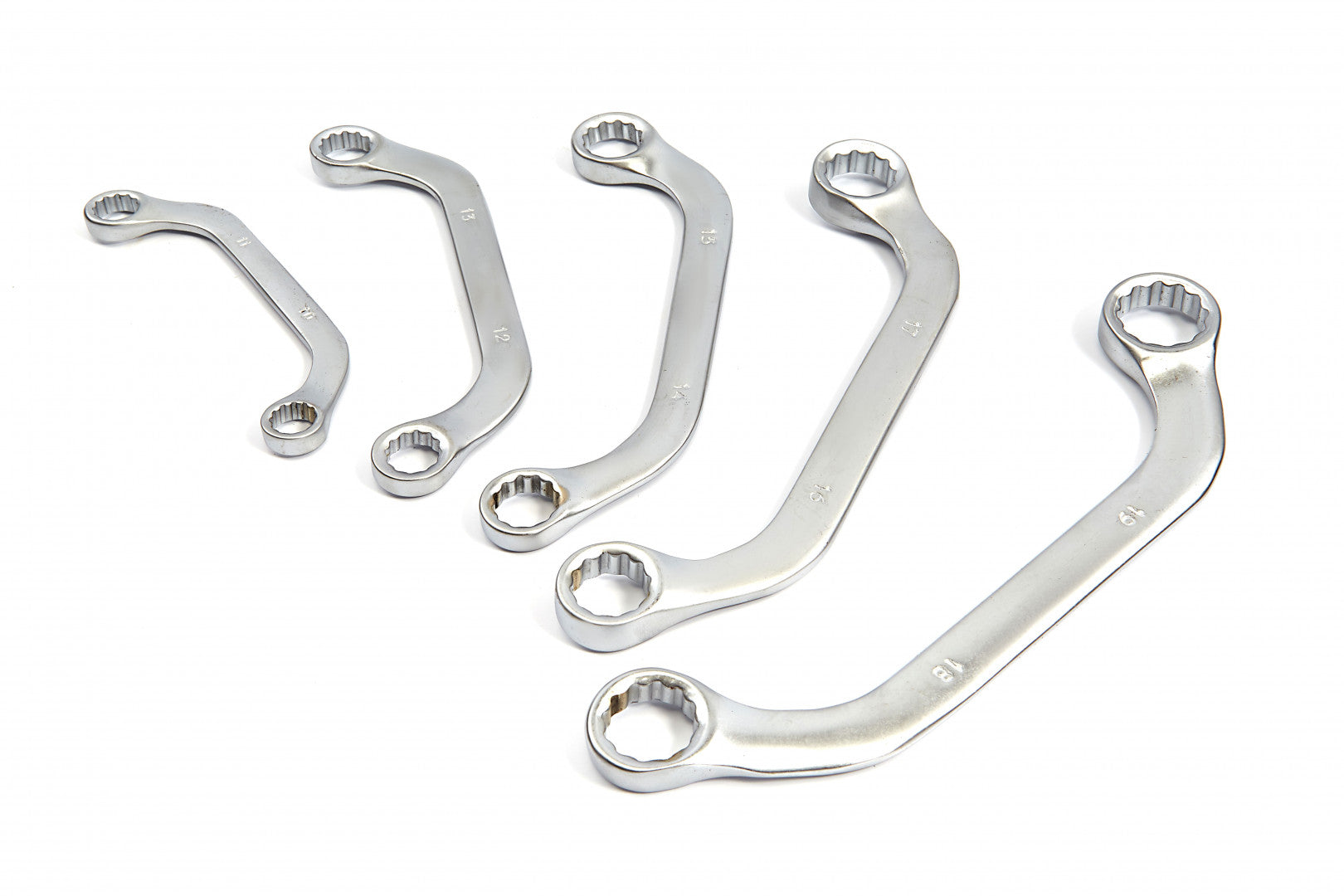 Set di chiavi poligonali a mezzaluna, 5 pz., chiavi ad anello a mezzaluna, 10–19 mm HBM Machines Olanda