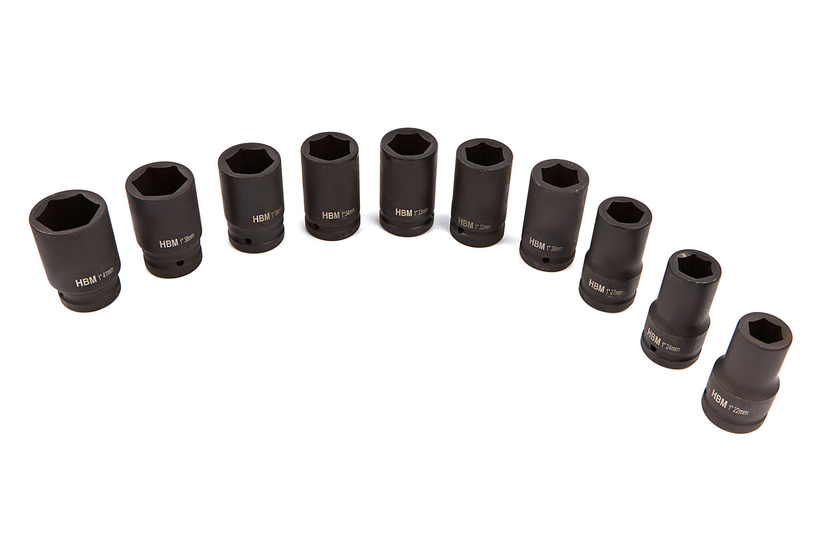 Set bussole a impatto 1" pollice, 22-41 mm bussole-boccole a impulsi profonde 10 pz, per riparazioni auto e cambio gomme
