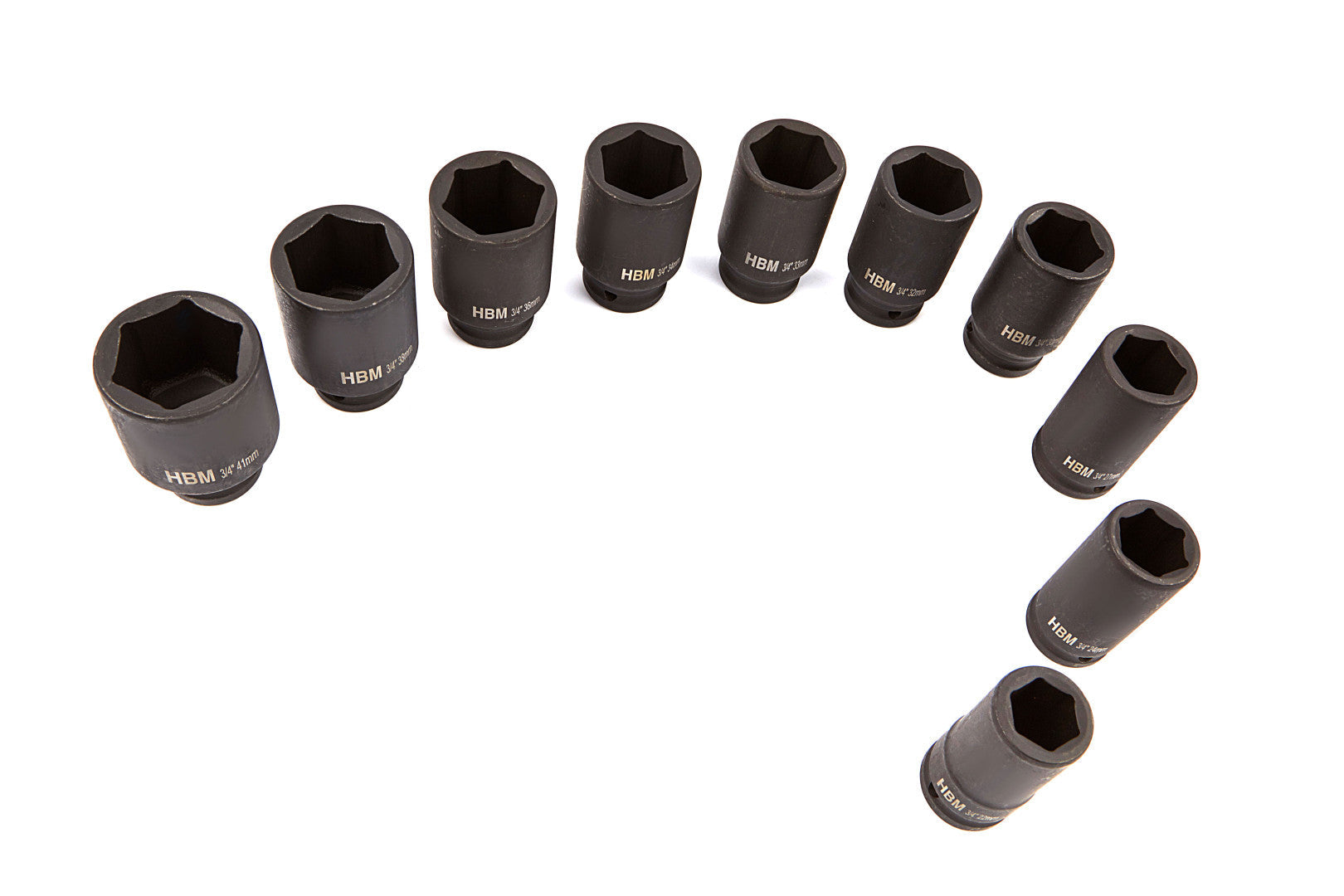 Set bussole a impatto 3/4" pollice, 22-41 mm bussole-boccole a impulsi profonde 10 pz, per riparazioni auto e cambio gomme