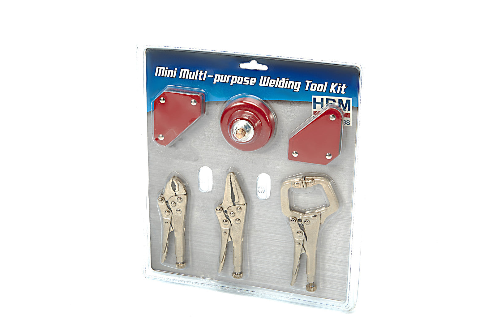 Set pinze autobloccanti in metallo, kit pinze saldatura morsetti da falegname a sgancio rapido -pinza autobloccante per fai da te e hobby, con squadra magnetica per saldatura, rosso, 6 pezzi premium HBM Machines Olanda