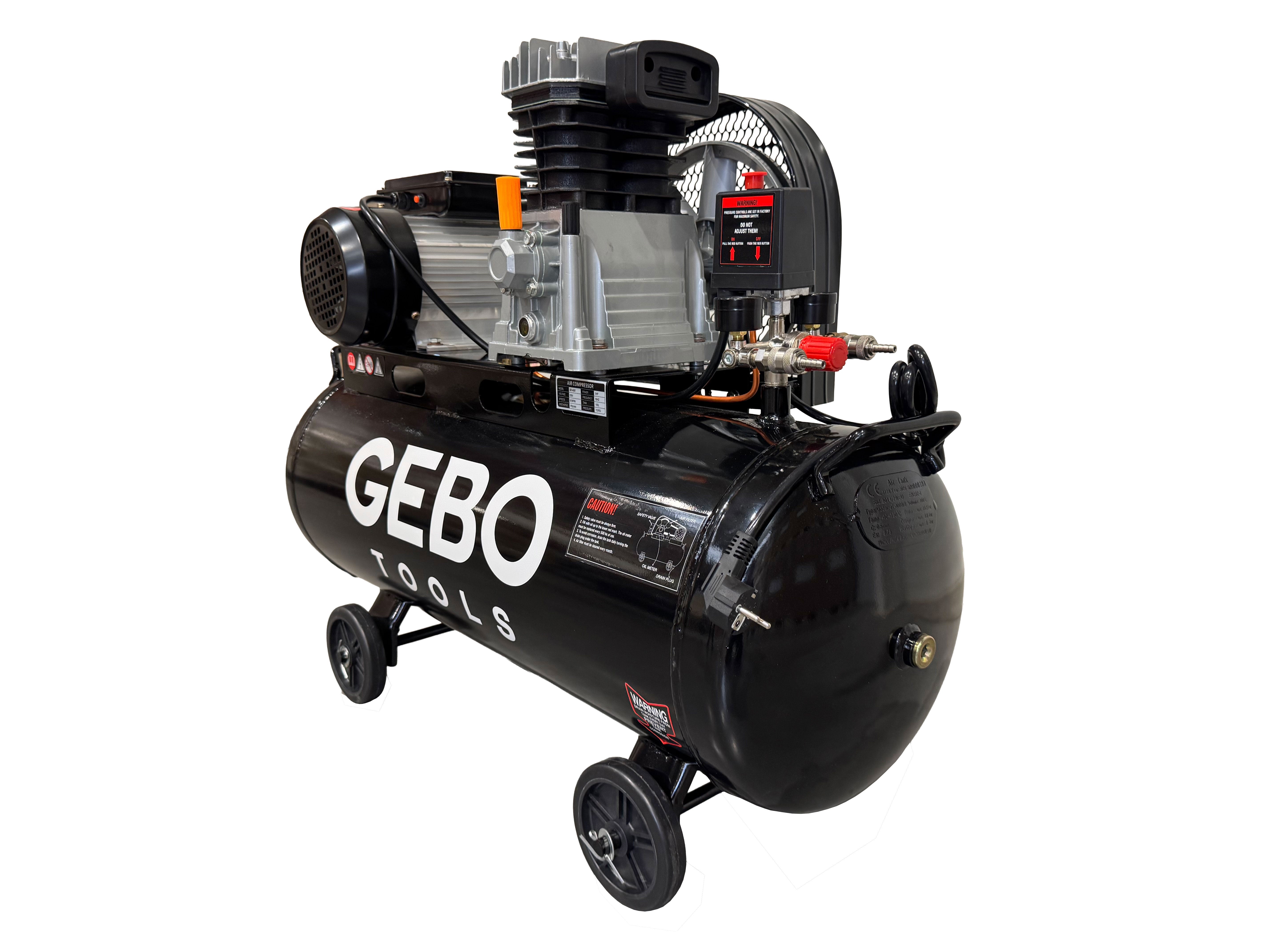 Compressore d'aria da 220 V, gonfiatore per pneumatici, kit di gonfiaggio per pneumatici 100 litri, 3 HP, 8 bar, pompa d'aria fuoristrada per suv, camion, auto, biciclette, palloni, materassi ad aria, barche gonfiabili, Gebo Tools