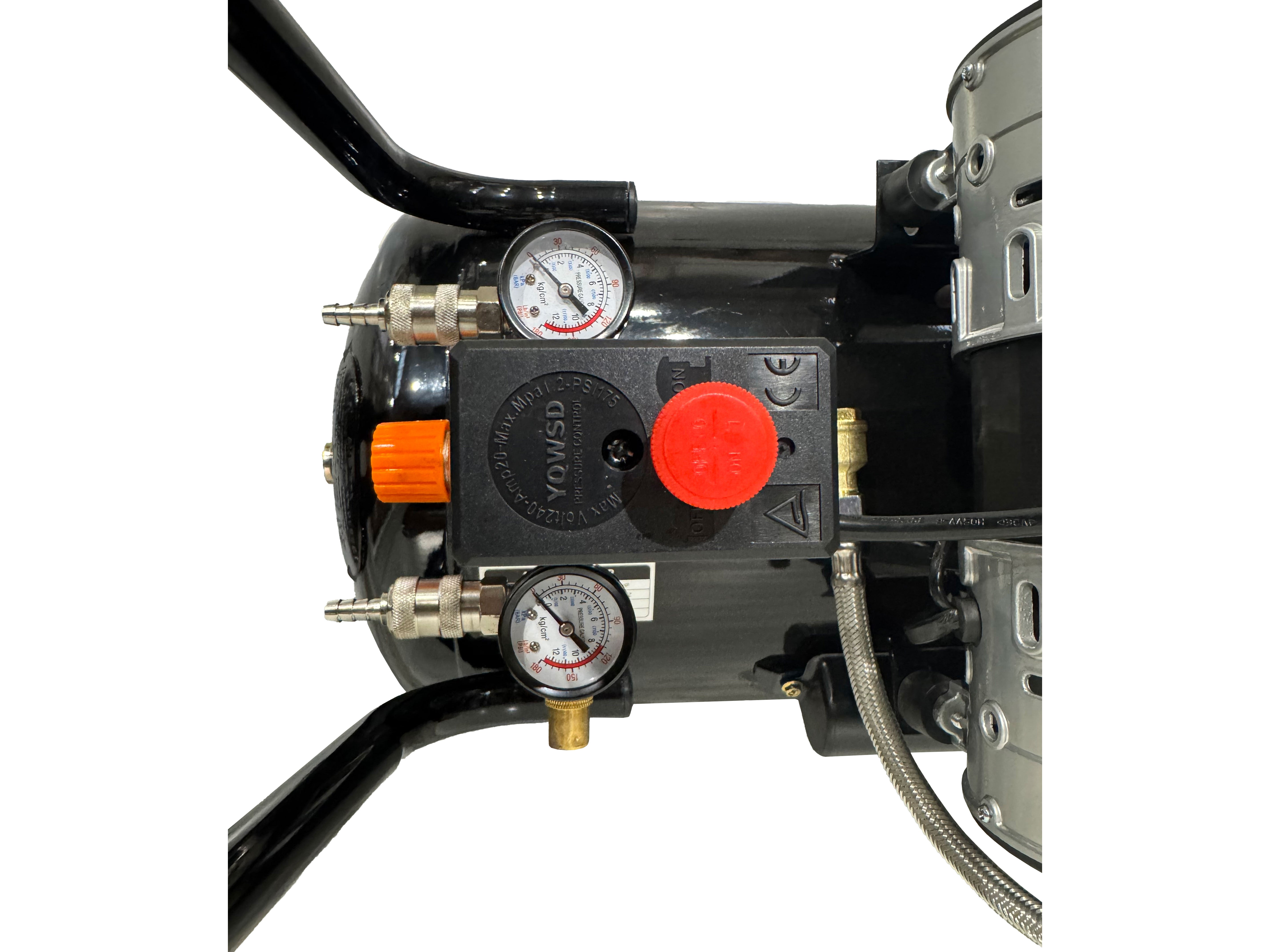 Compressore aria 220 V - compressore silenziato 8 bar - con capacità del serbatoio di 70 litri - senza olio, oil free - per utensili pneumatici, Gebo Tools