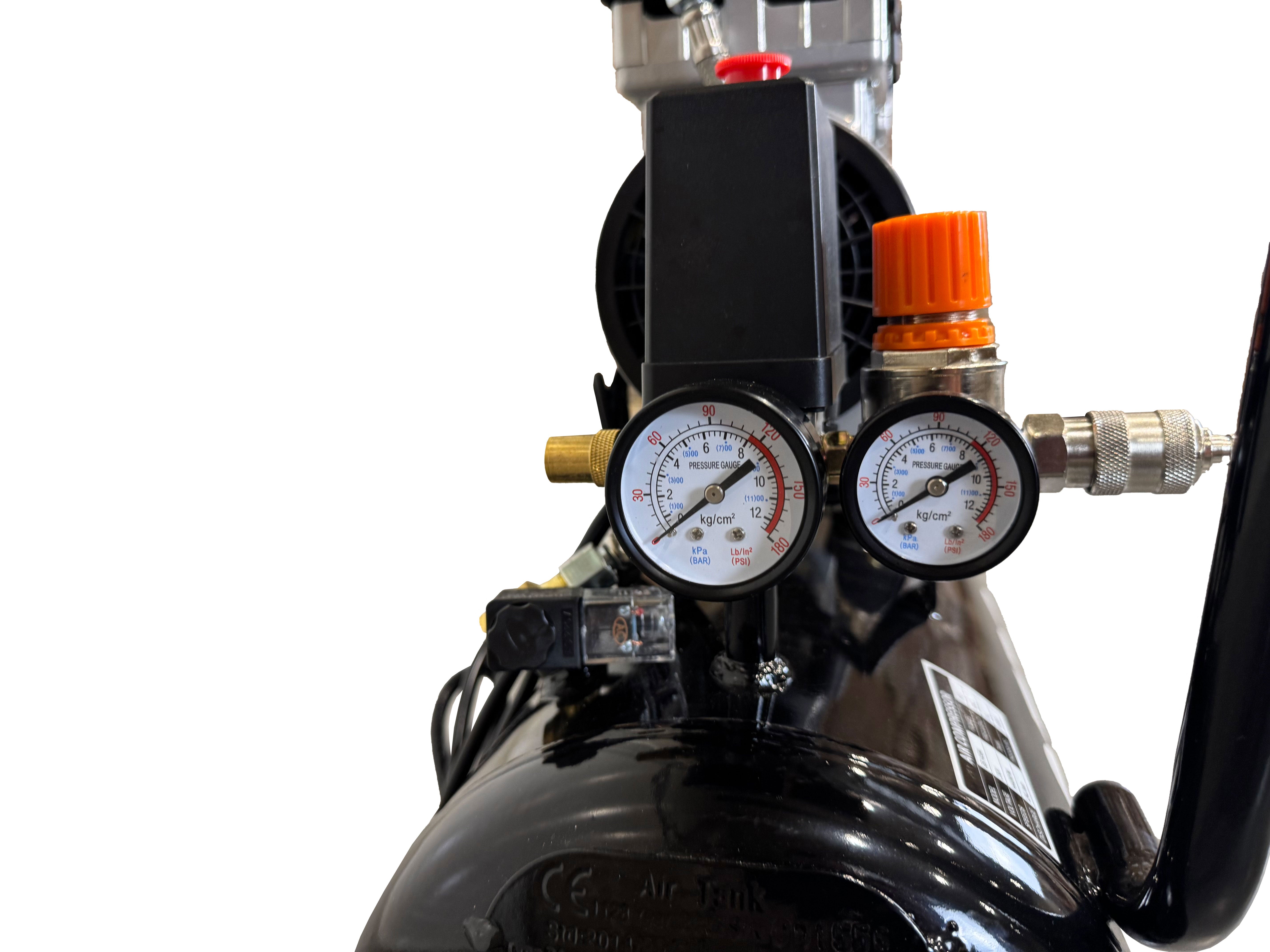 Compressore aria silenziato - con capacità del serbatoio di 24 litri - senza olio, oil free - per utensili pneumatici, Gebo Tools