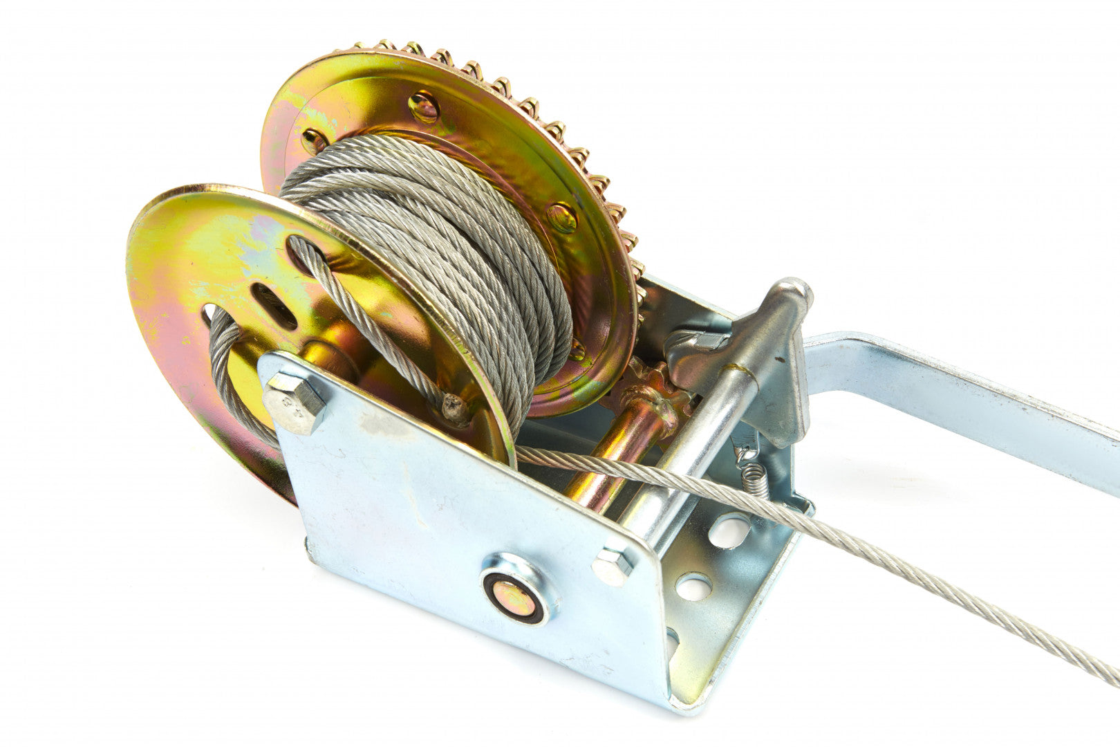 Verricello manuale, portata max 500 kg, cavo in acciaio da 10 m, ideale per traino auto