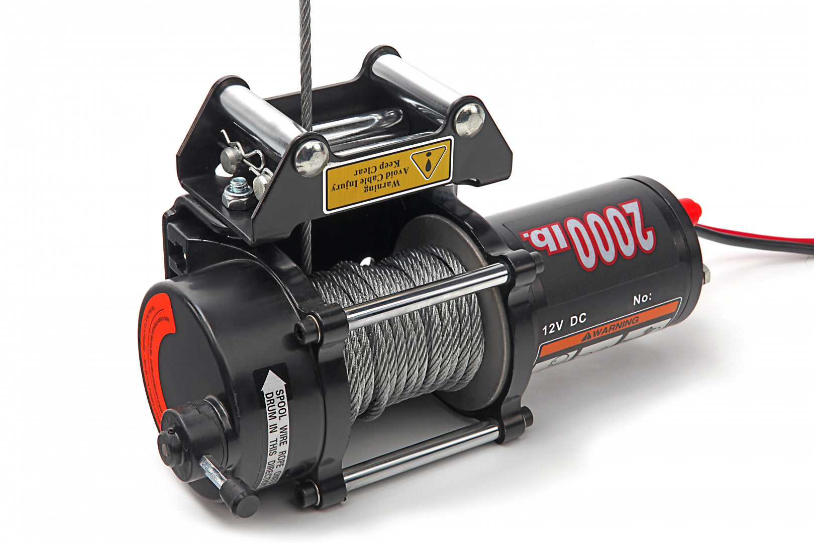 Verricello elettrico, portata massima 900 kg, cavo in acciaio da 200 cm, ideale per traino auto, 12 V, Hbm Machines Olanda