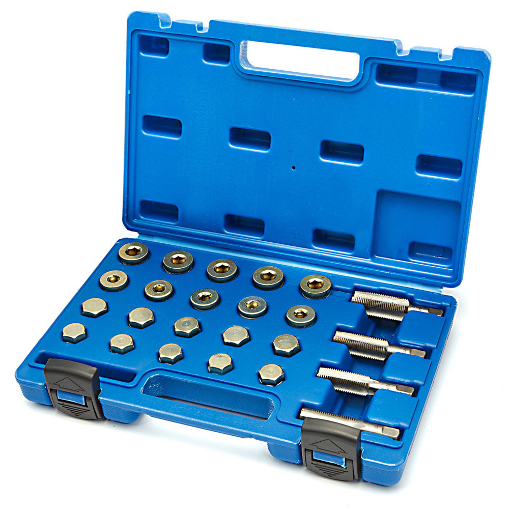 Attrezzi per riparazione filettatura auto, kit di riparazione per coppa dell'olio m13 - m22, kit di riparazione filettatura coppa olio tappo di scarico cambio, strumento di rifilettatura, M13–M15–M17–M20