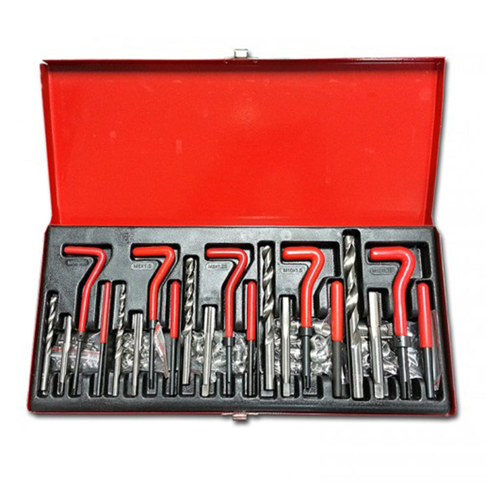 Set di elicoidi da M5-M12 per riparazione dei filetti, kit riparazione per filettature, kit di riparazione per filetti, 131 pezzi