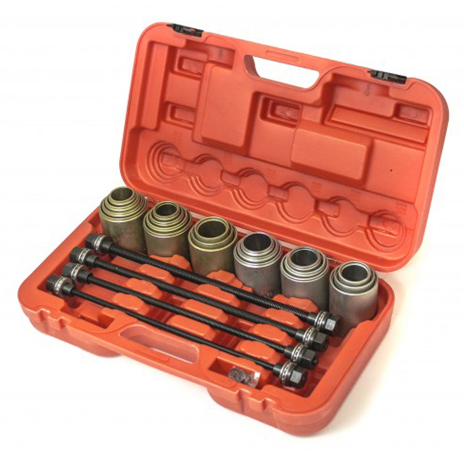 Estrattori set per montaggio smontaggio cuscinetti ruota e boccole, utensili per espulsione cuscinetti assiali, 26 pezzi